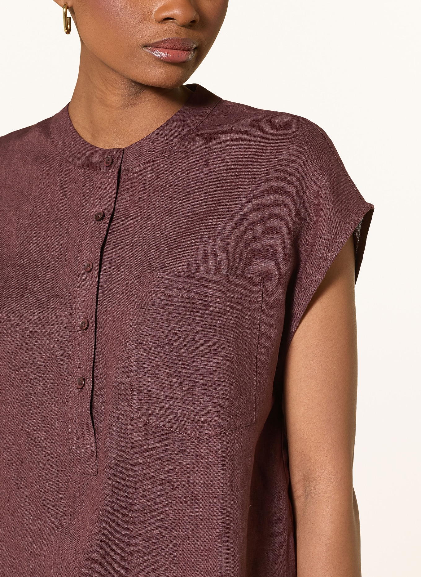 darling harbour Linen blouse shirt: PLUM