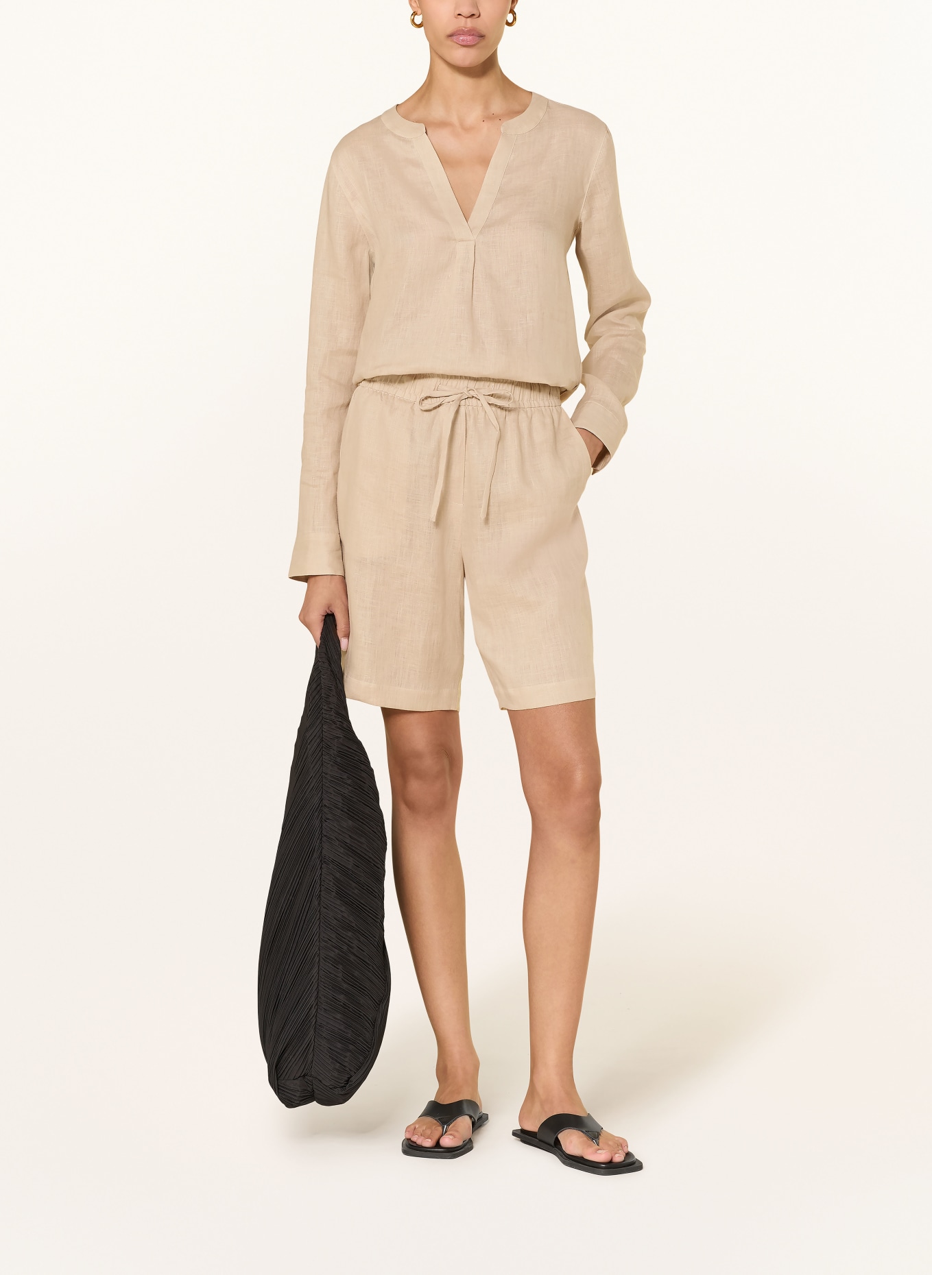 van Laack VL-PONNY-BR linen blouse shirt: BEIGE