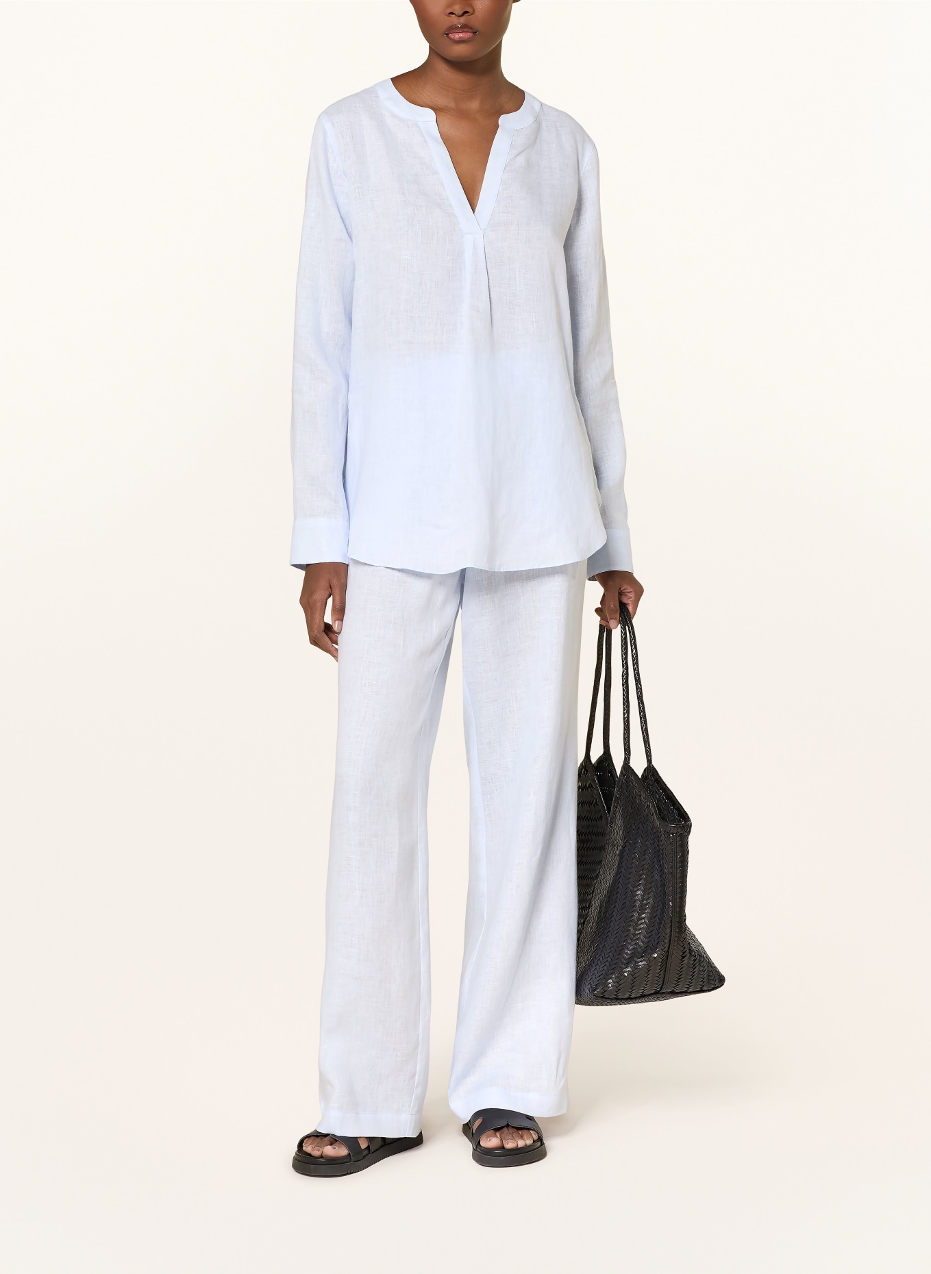 van Laack Blusenshirt VL-PONNY-BR aus Leinen: HELLBLAU