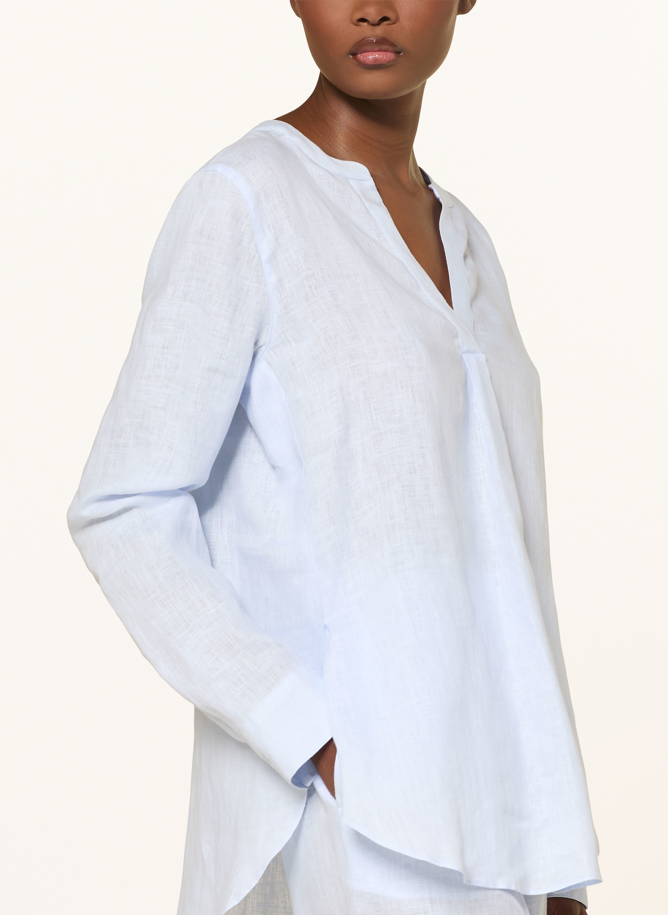 van Laack Blusenshirt VL-PONNY-BR aus Leinen: HELLBLAU