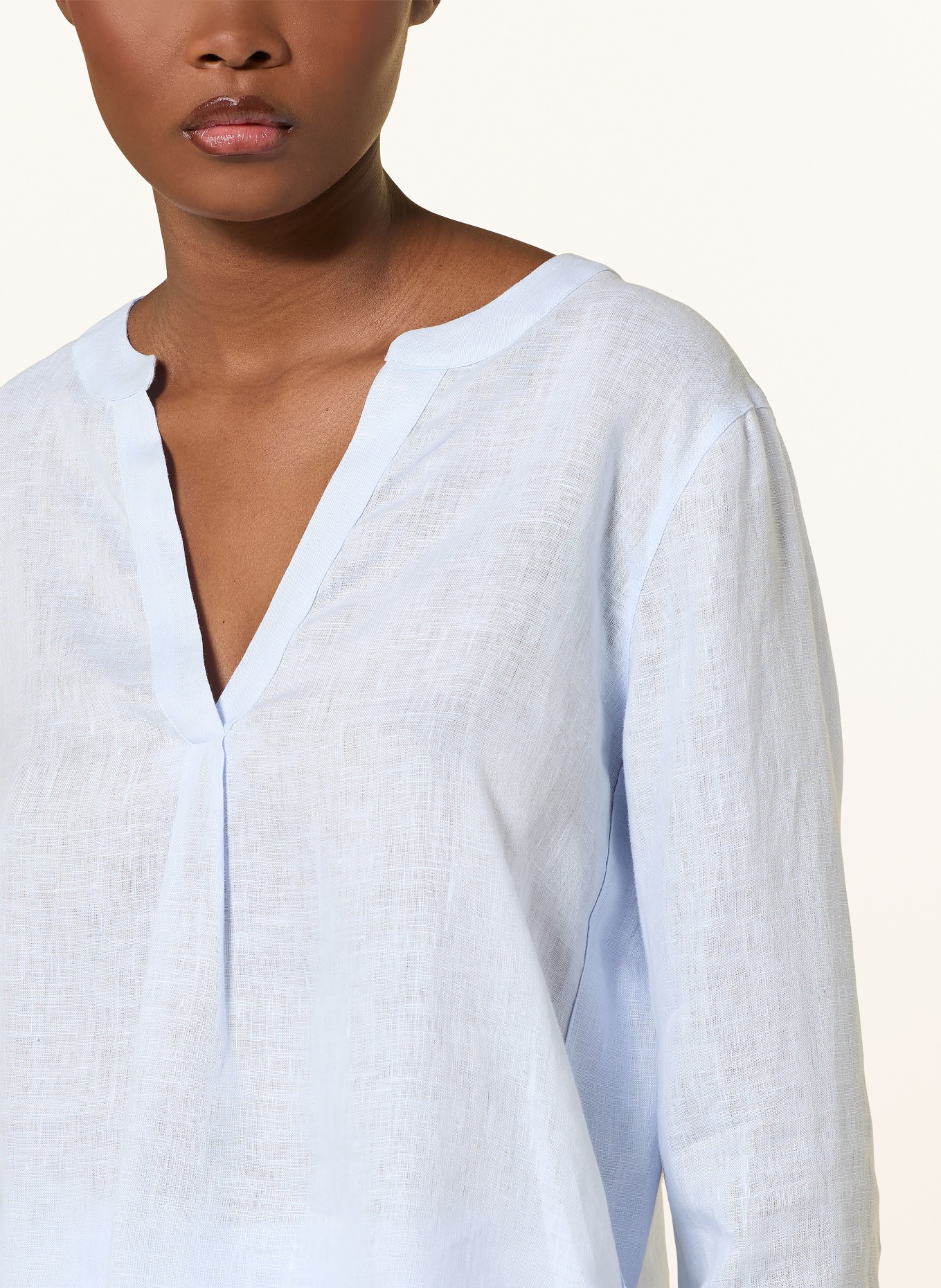 van Laack Blusenshirt VL-PONNY-BR aus Leinen: HELLBLAU