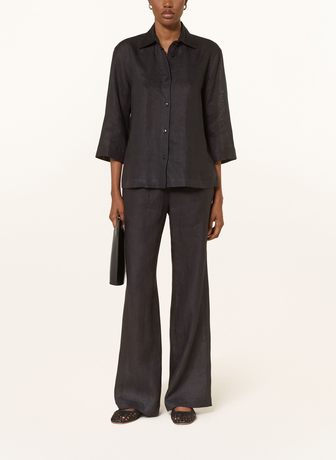 van Laack VL-BANIS-BRO shirt blouse with 3/4 sleeves: BLACK