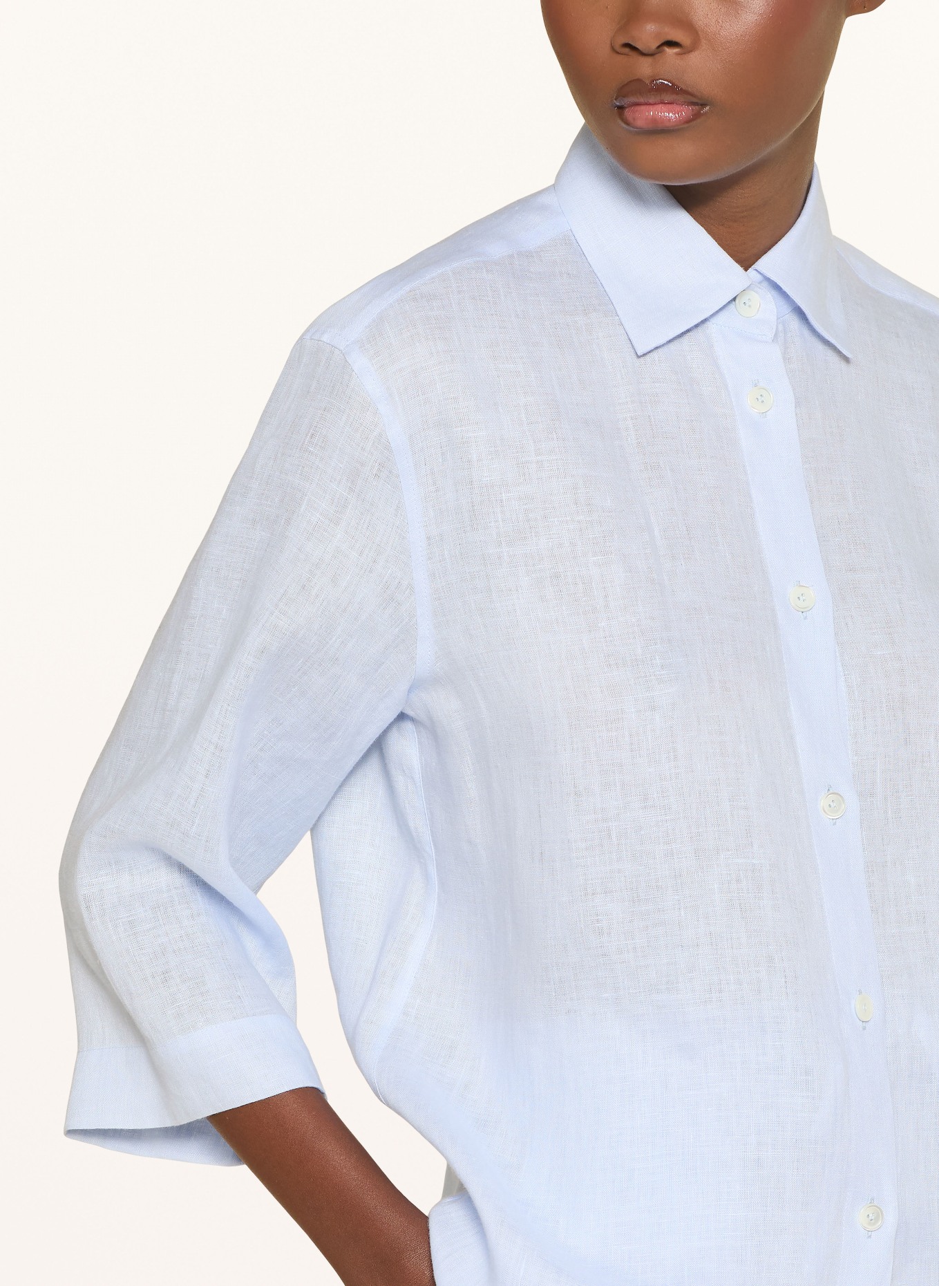 van Laack Hemdbluse VL-BANIS-BRO mit 3/4-Arm: HELLBLAU