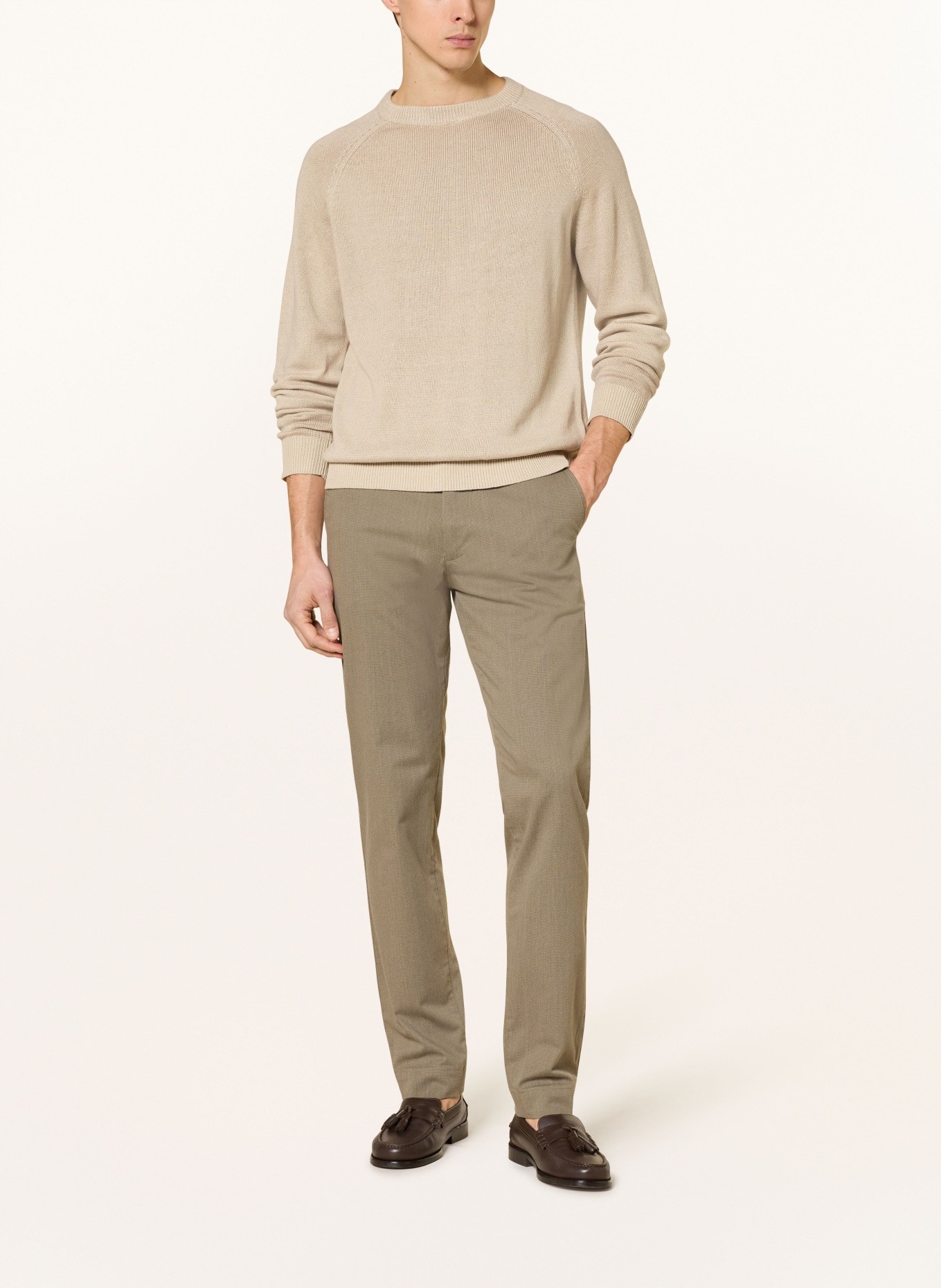 STROKESMAN'S Pullover mit Leinen: BEIGE