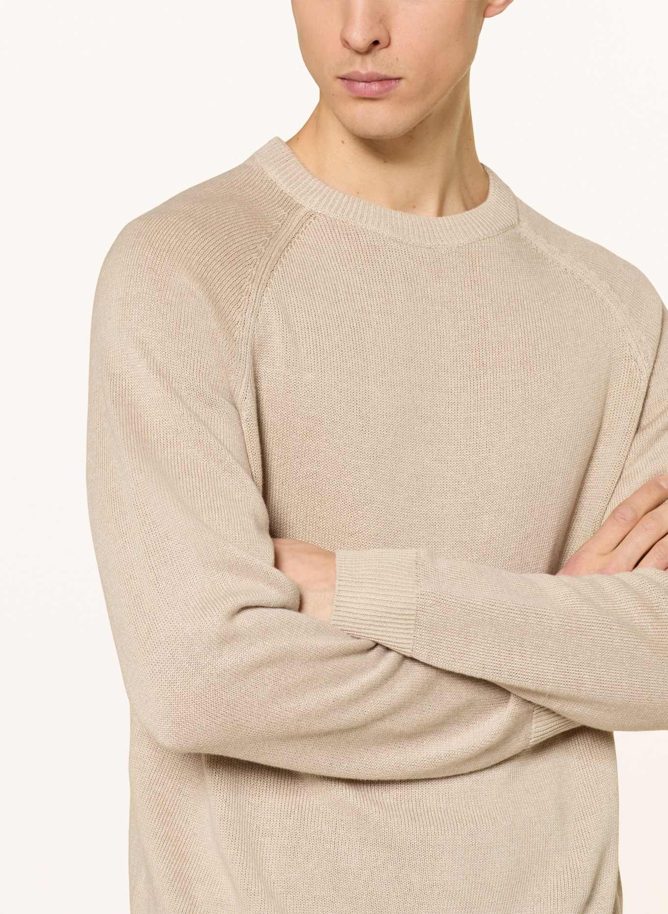 STROKESMAN'S Pullover mit Leinen: BEIGE