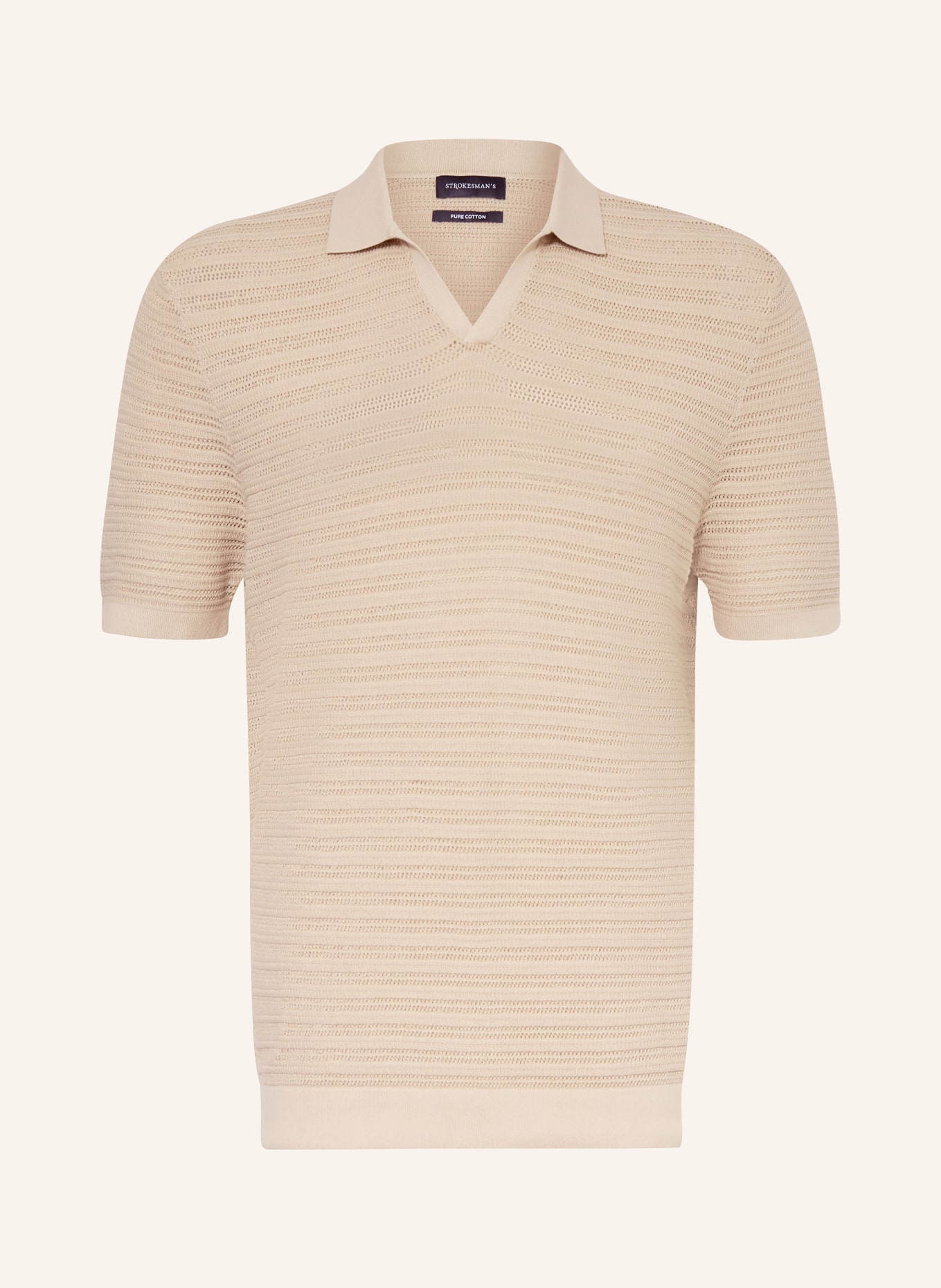 STROKESMAN'S Strick-Poloshirt: BEIGE