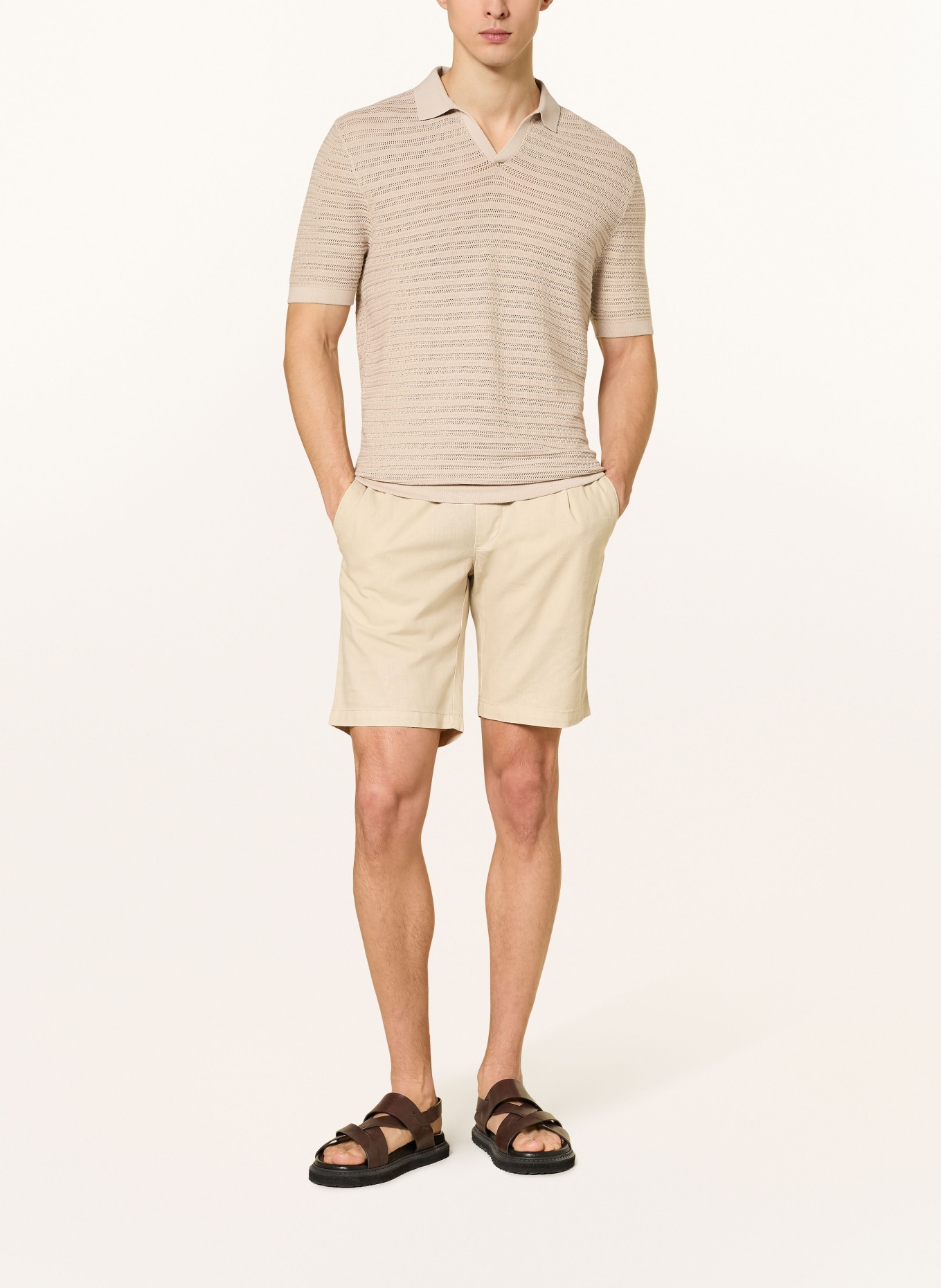 STROKESMAN'S Strick-Poloshirt: BEIGE