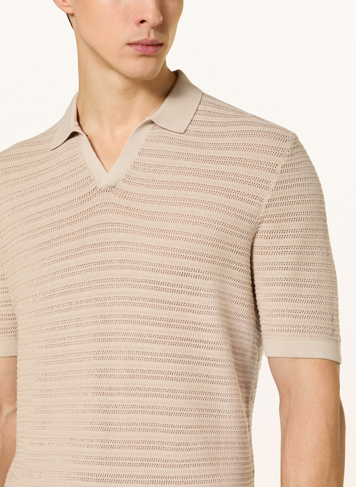 STROKESMAN'S Strick-Poloshirt: BEIGE