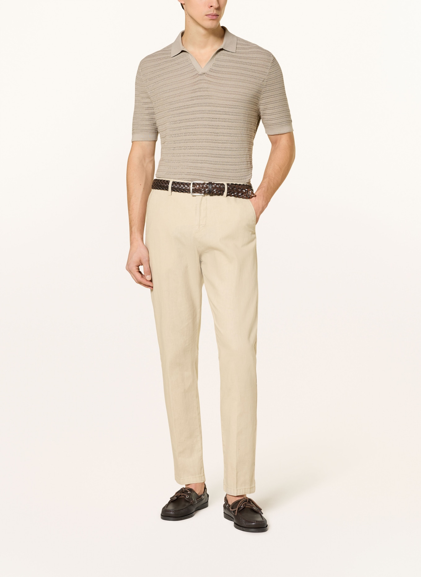 STROKESMAN'S Strick-Poloshirt: KHAKI