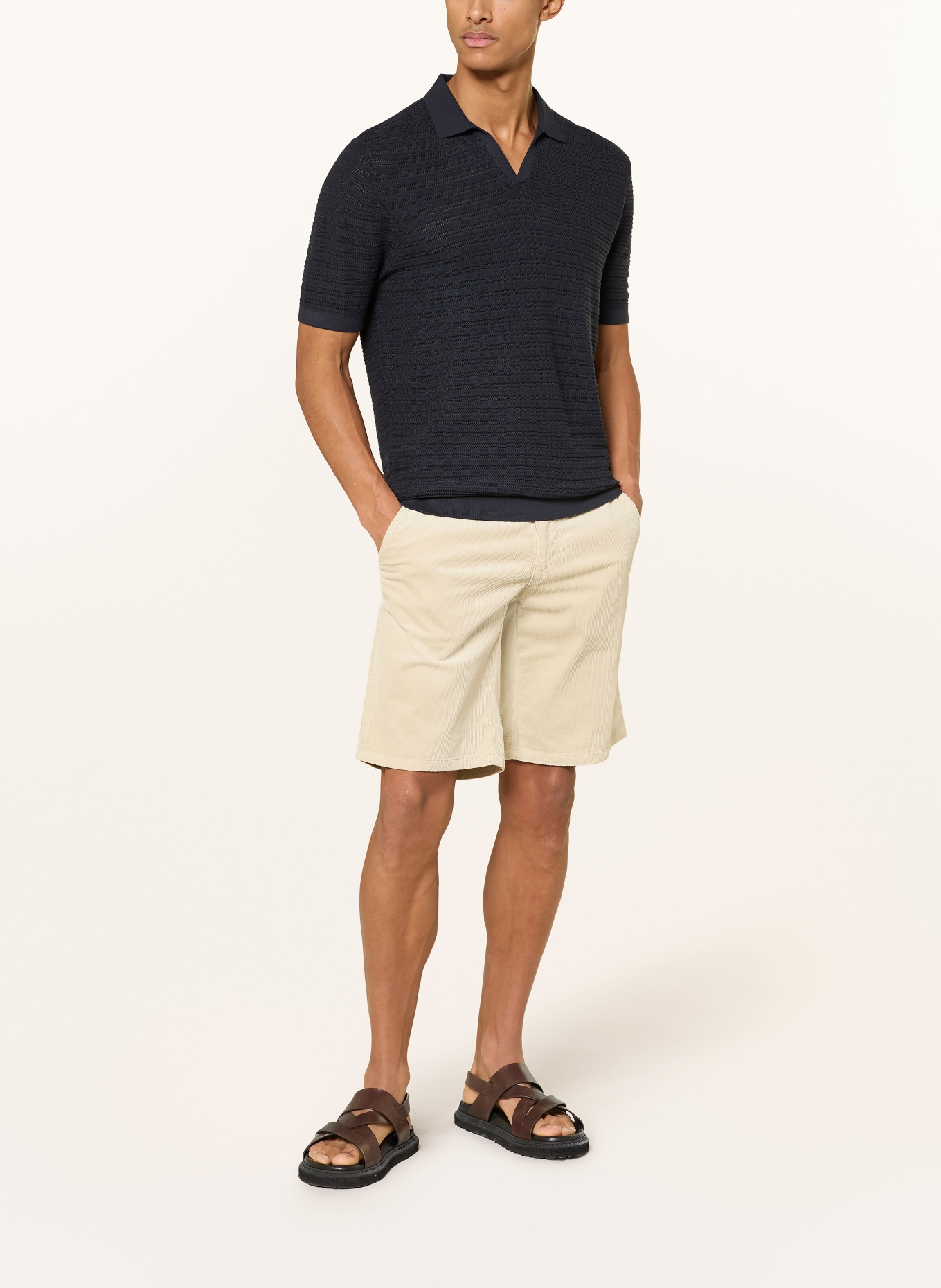 STROKESMAN'S knitted polo shirt: DARK BLUE