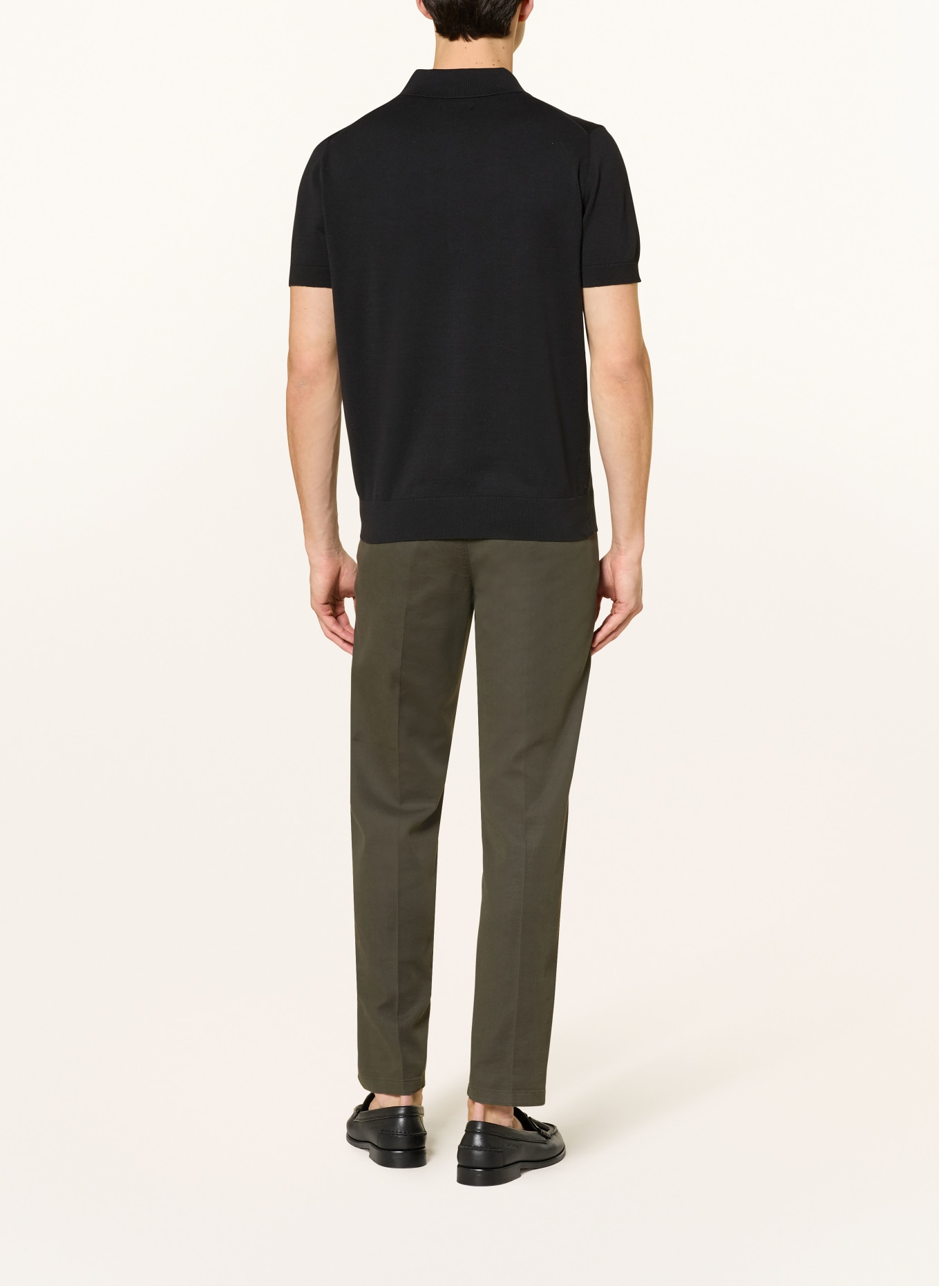 STROKESMAN'S Strick-Poloshirt: SCHWARZ