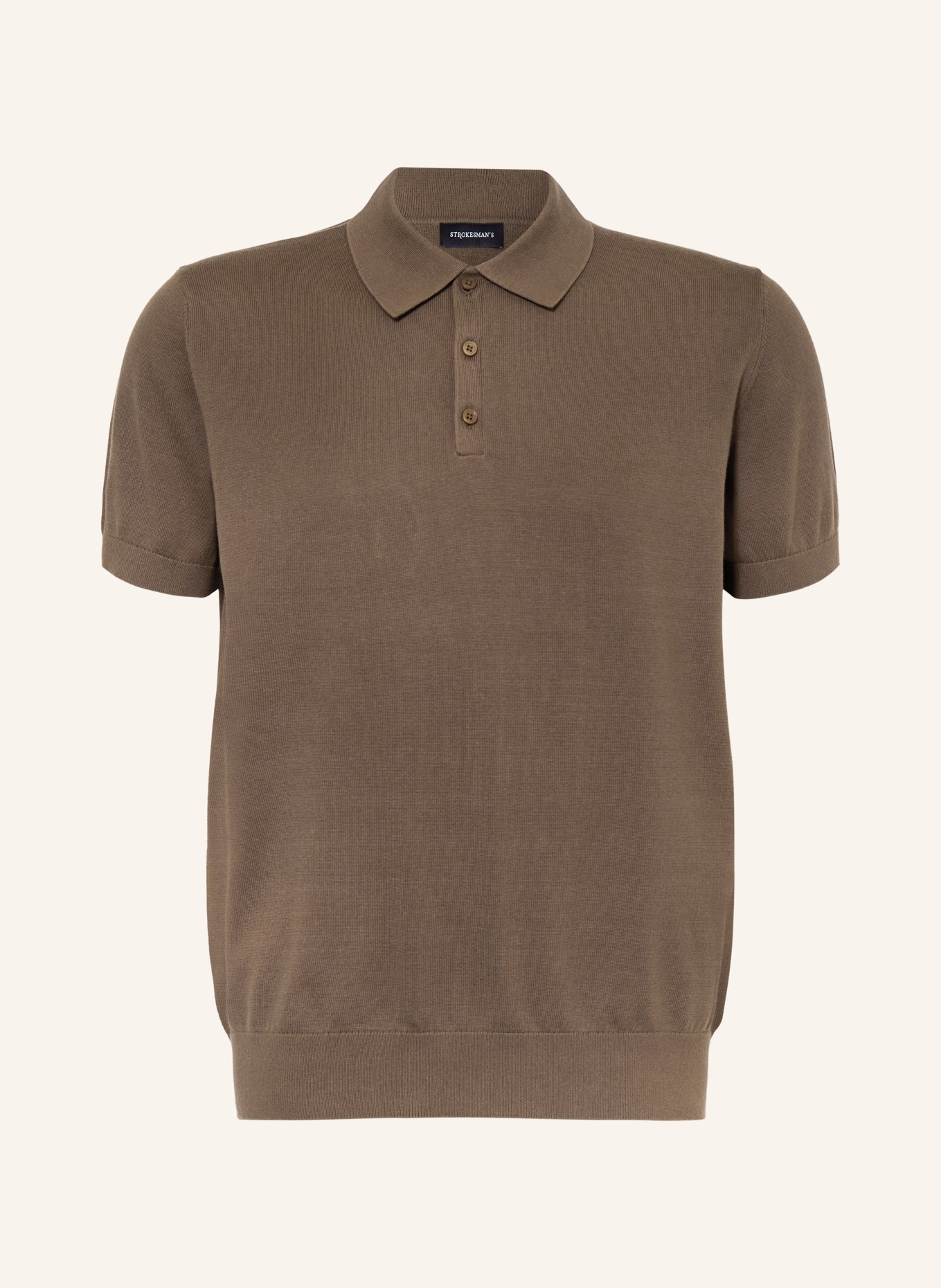 STROKESMAN'S Strick-Poloshirt: DUNKELBRAUN