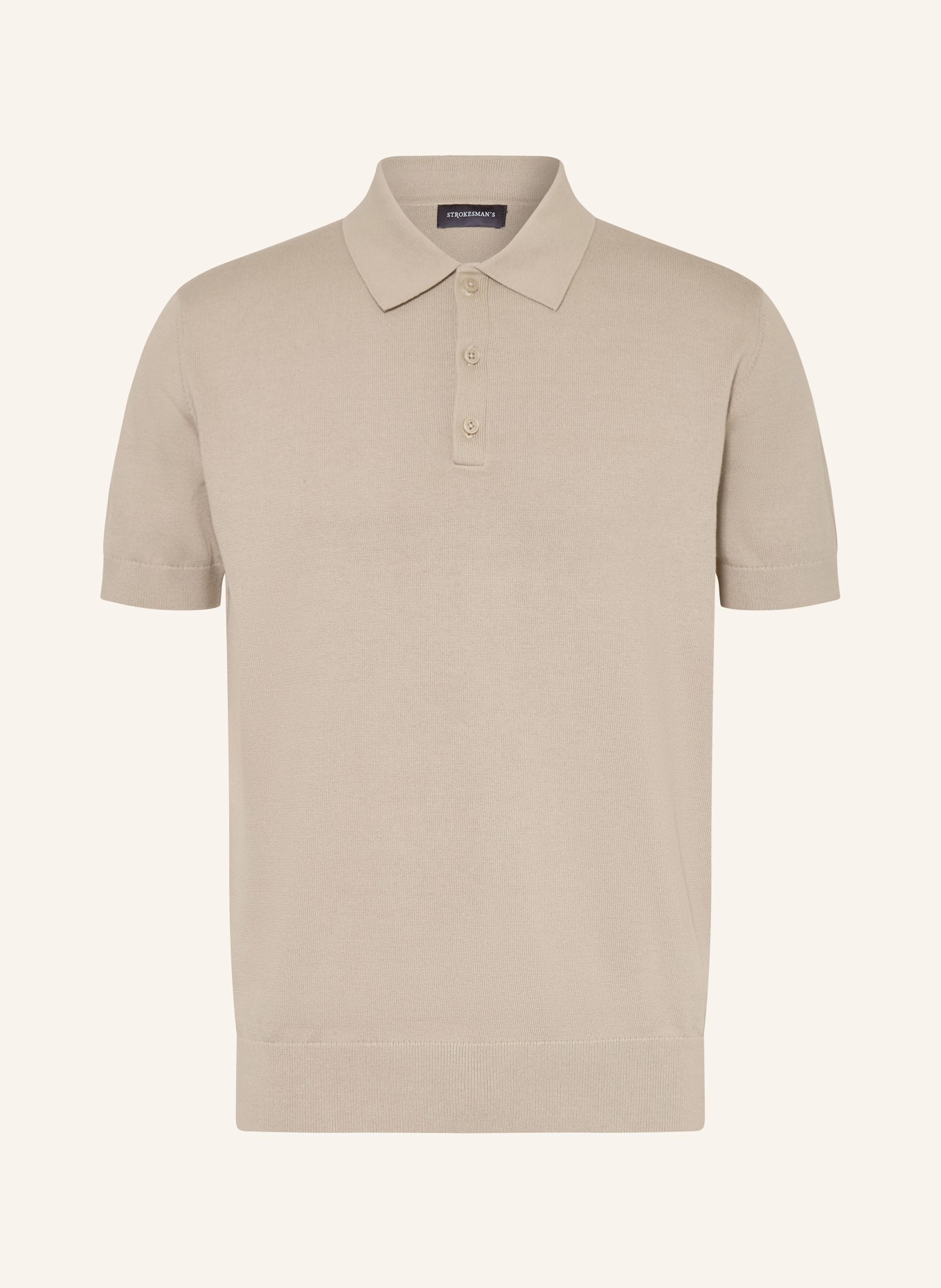 STROKESMAN'S Strick-Poloshirt: KHAKI