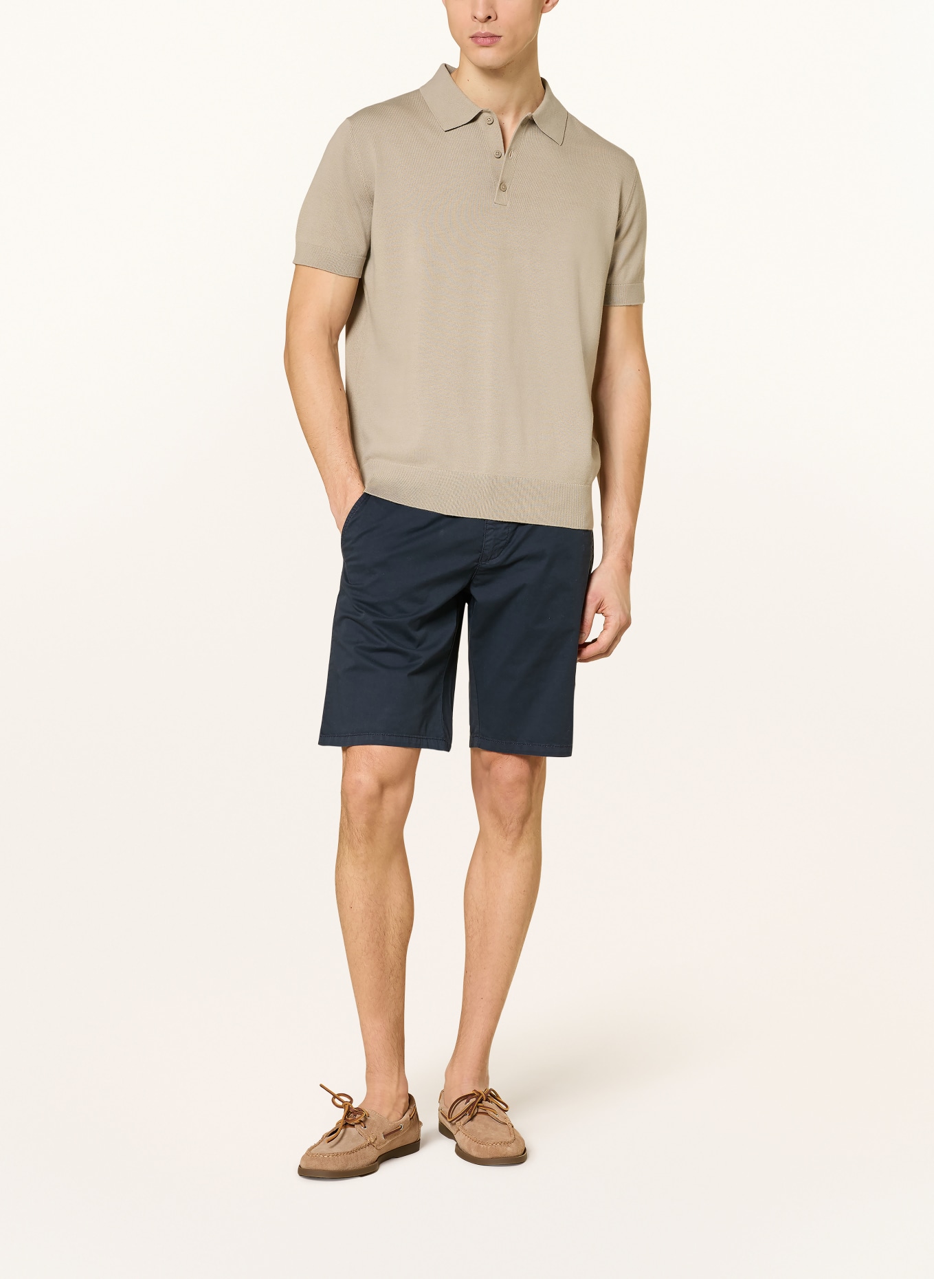 STROKESMAN'S Strick-Poloshirt: KHAKI