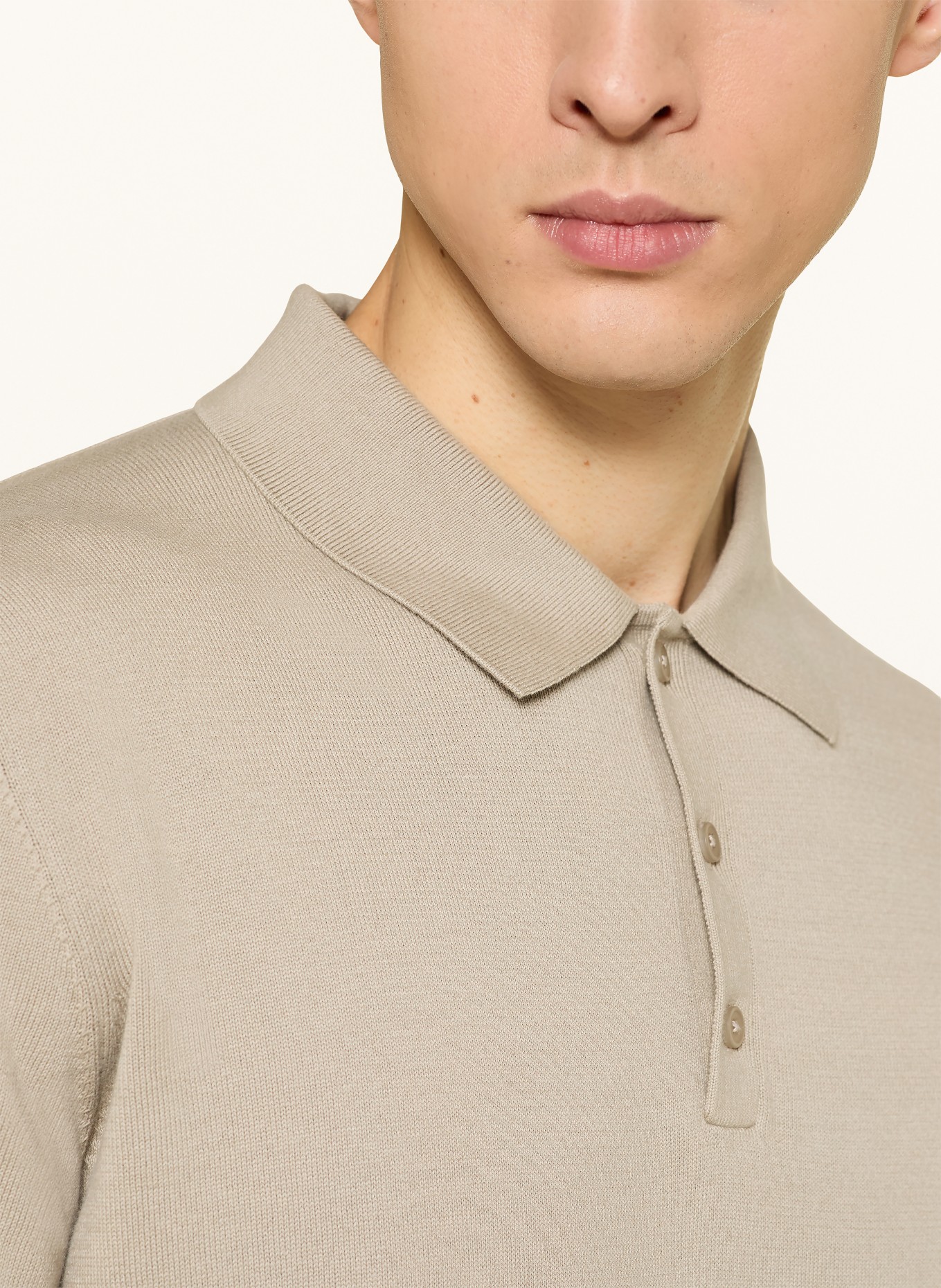 STROKESMAN'S Strick-Poloshirt: KHAKI