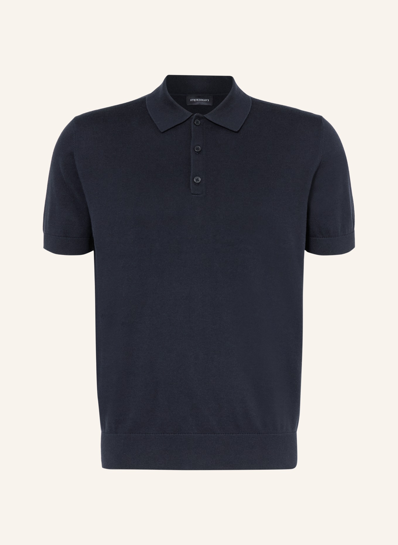 STROKESMAN'S Strick-Poloshirt: DUNKELBLAU