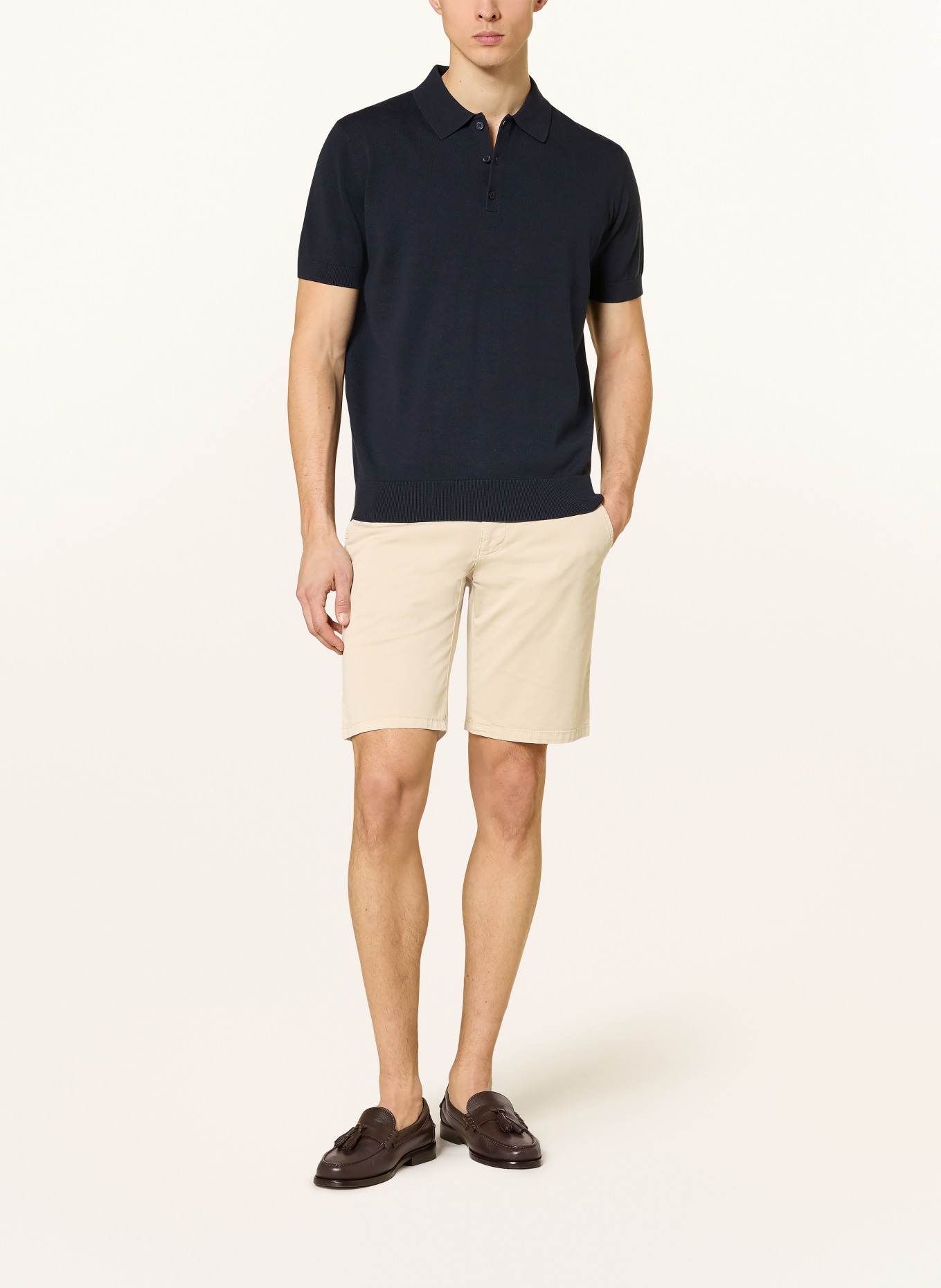 STROKESMAN'S Strick-Poloshirt: DUNKELBLAU