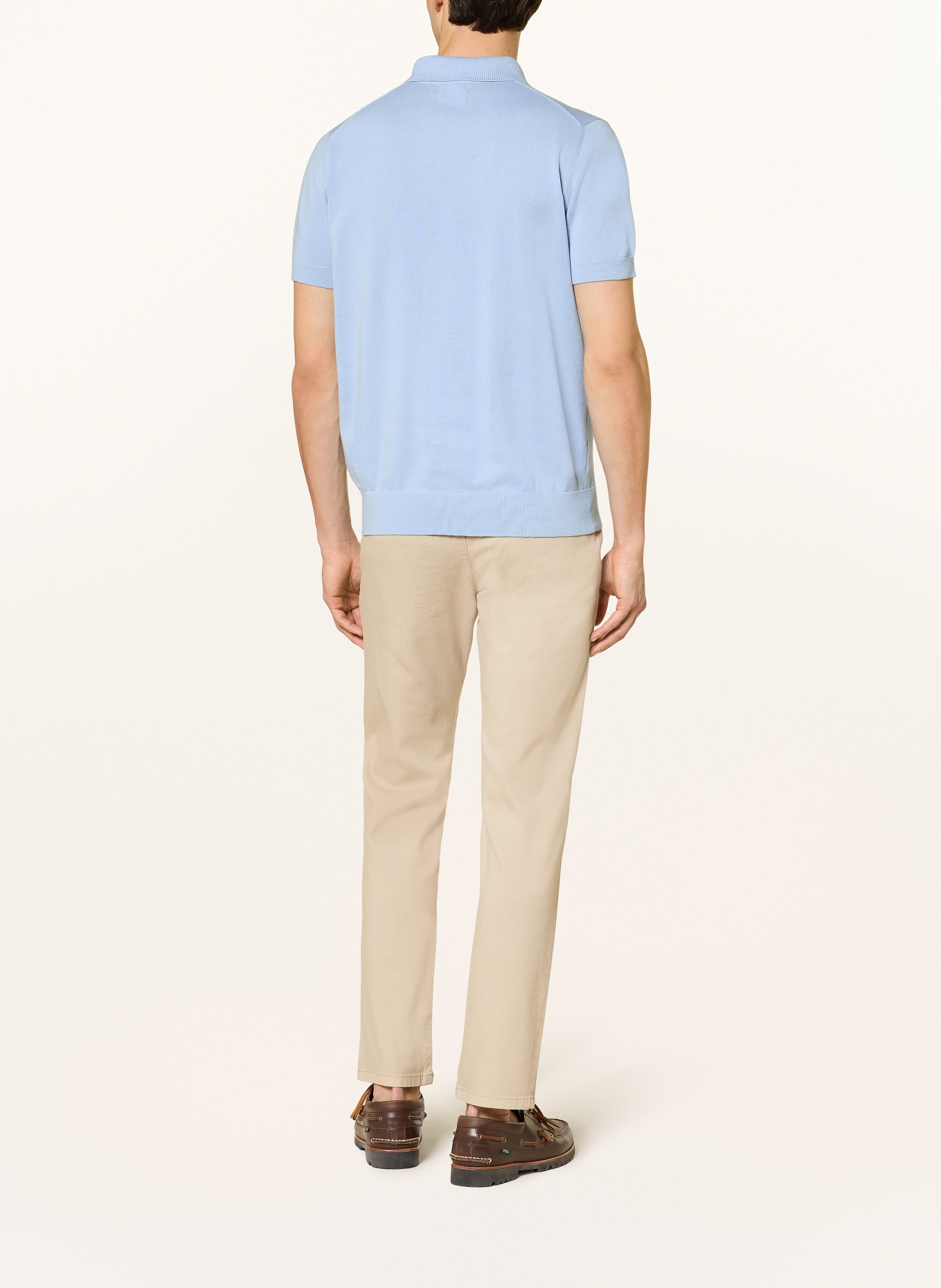 STROKESMAN'S Strick-Poloshirt: HELLBLAU