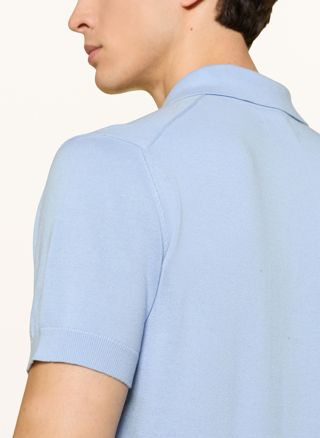 STROKESMAN'S Strick-Poloshirt: HELLBLAU