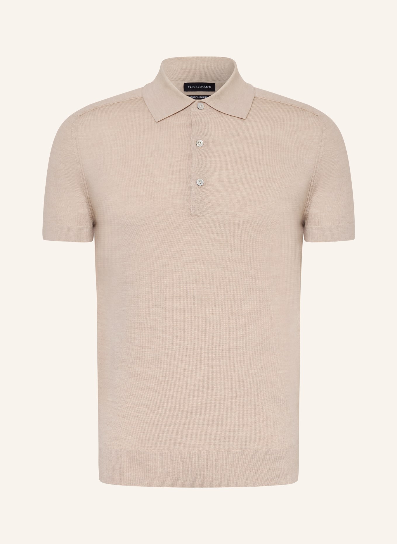 STROKESMAN'S Strick-Poloshirt: BEIGE