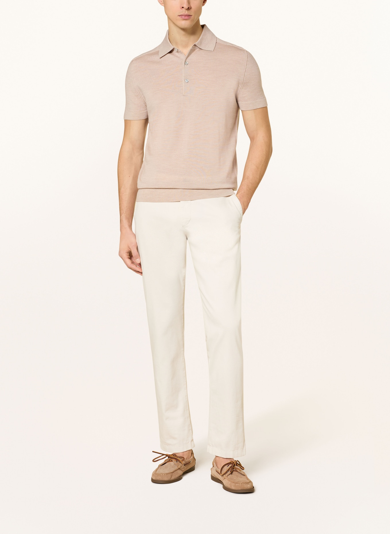 STROKESMAN'S Strick-Poloshirt: BEIGE