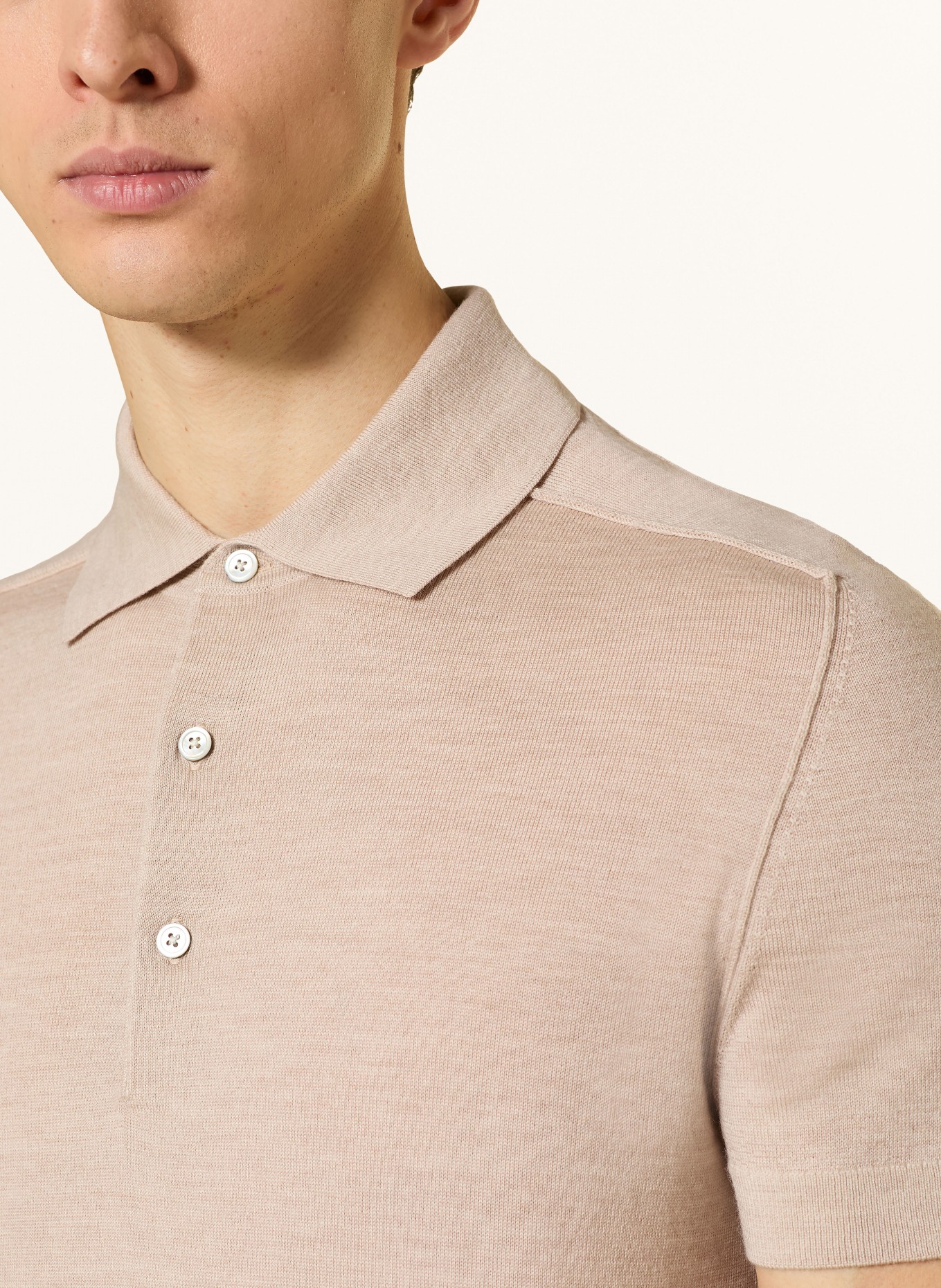 STROKESMAN'S Strick-Poloshirt: BEIGE