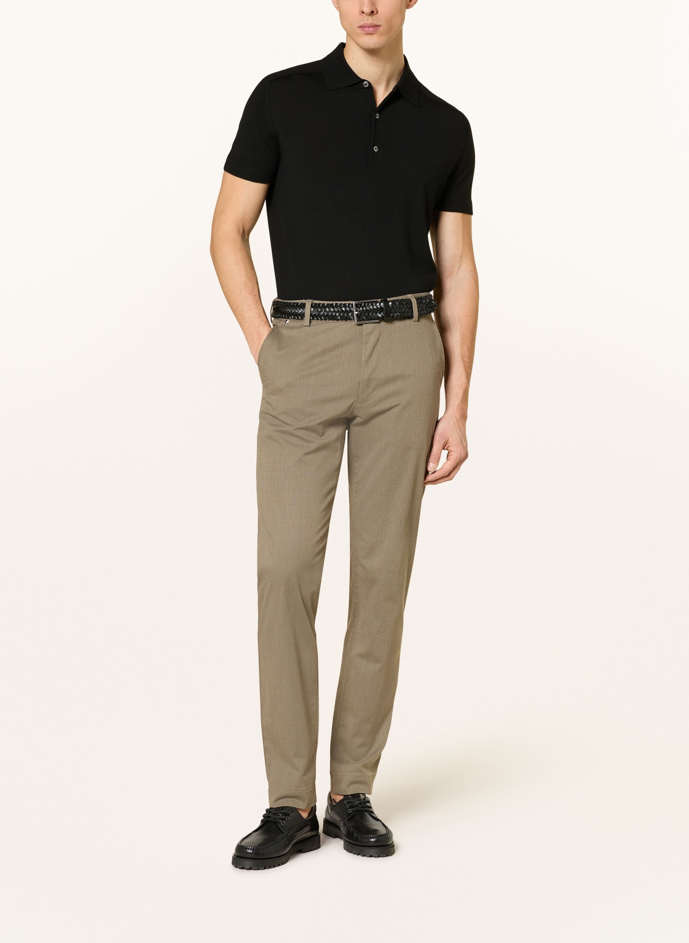 STROKESMAN'S Strick-Poloshirt: SCHWARZ