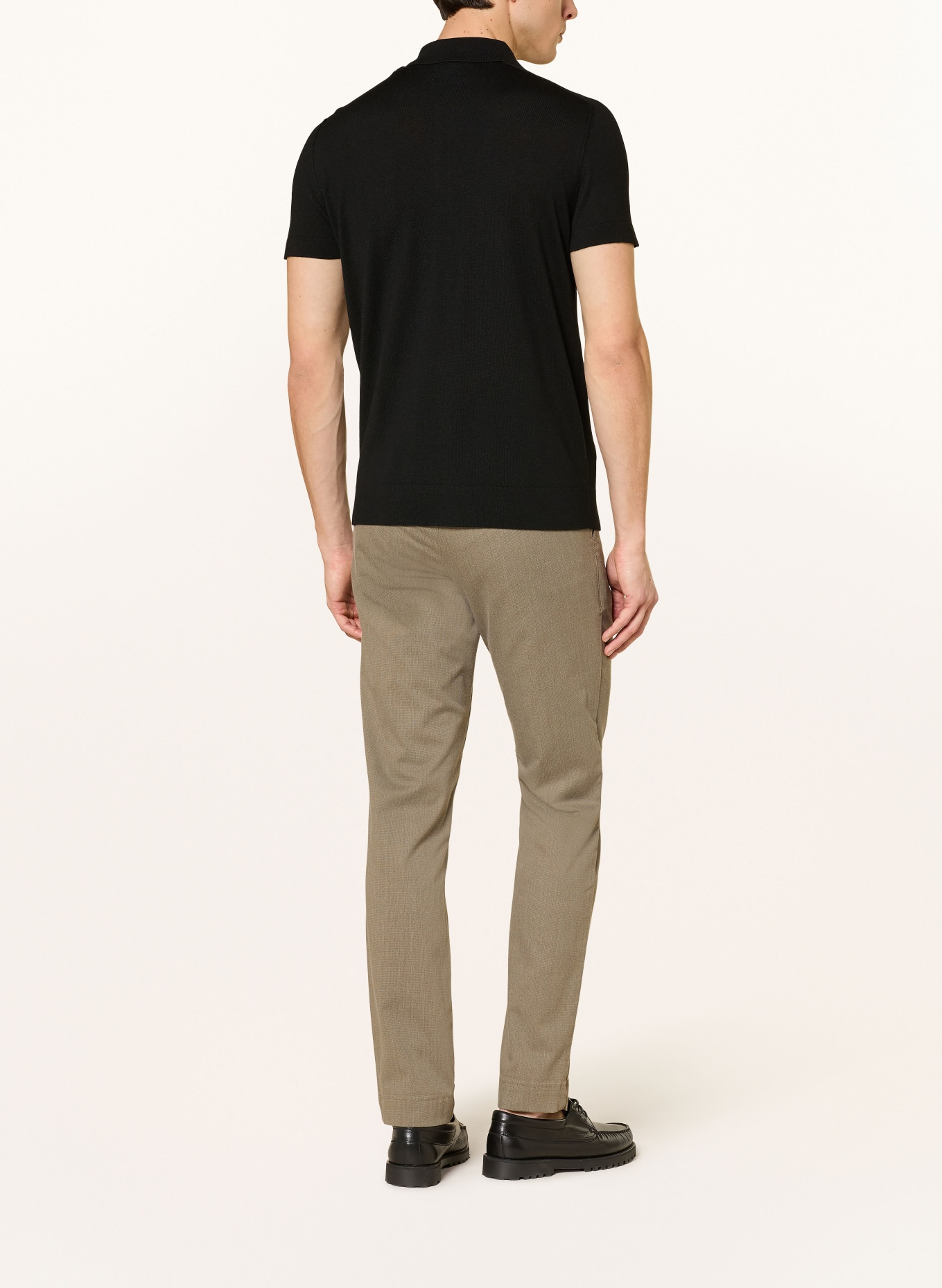 STROKESMAN'S Strick-Poloshirt: SCHWARZ