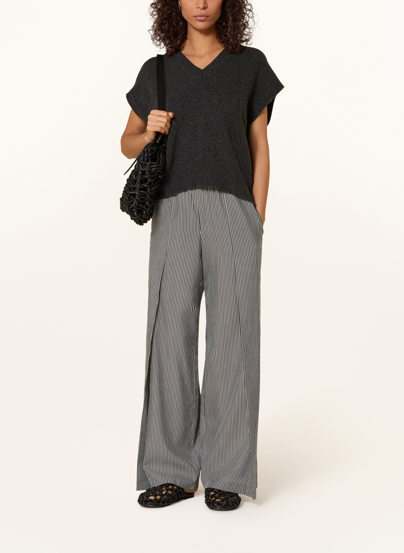 MAC DAYDREAM Marlenehose MALIBU: GRAU / HELLGRAU