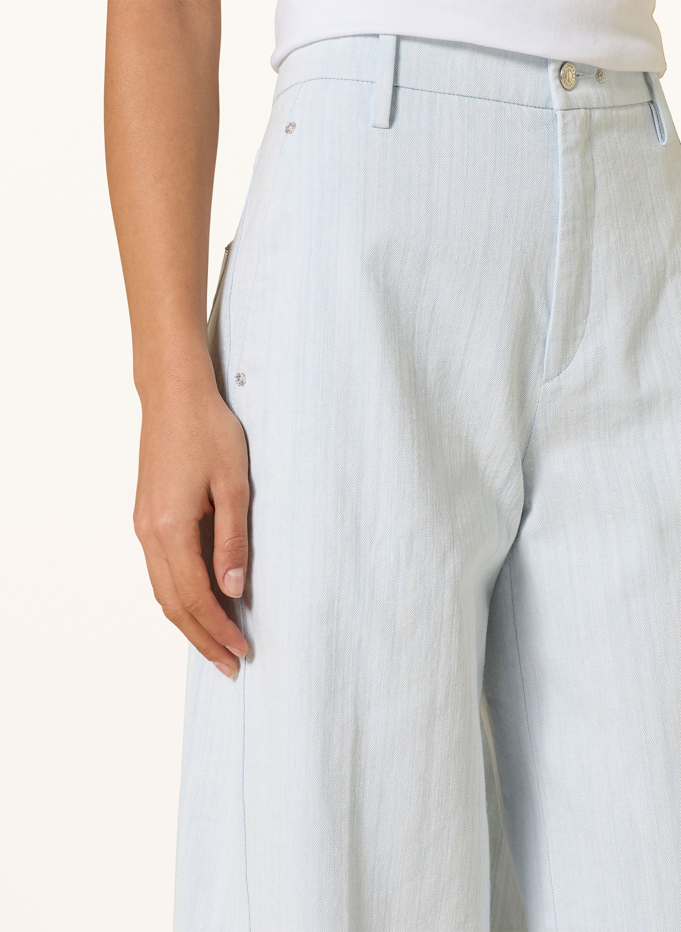 MAC DAYDREAM Wide Leg Jeans NEW ORLEANS: J045 DD chalk sky wash