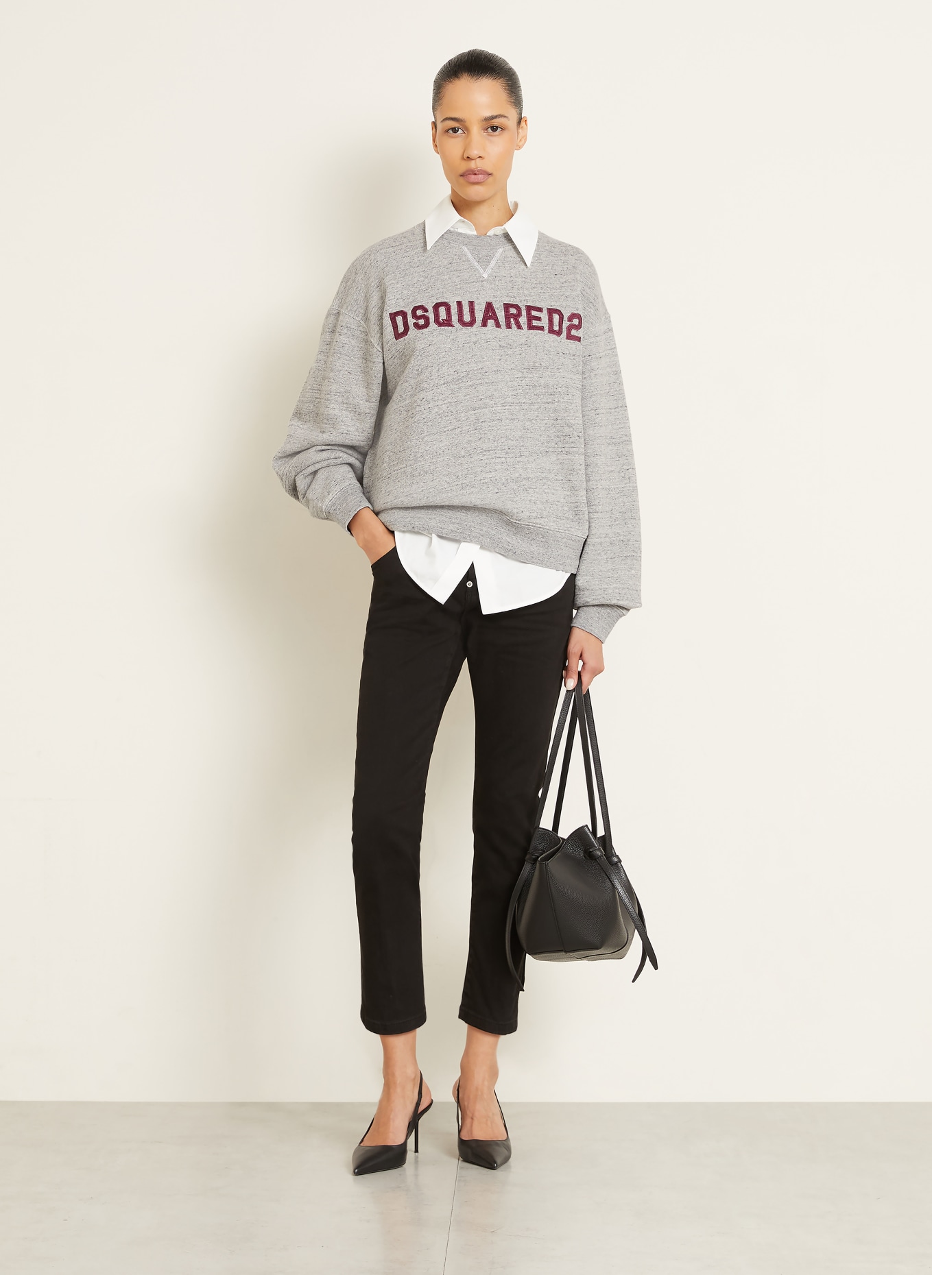 DSQUARED2 sweatshirt: GRAY / DARK PURPLE