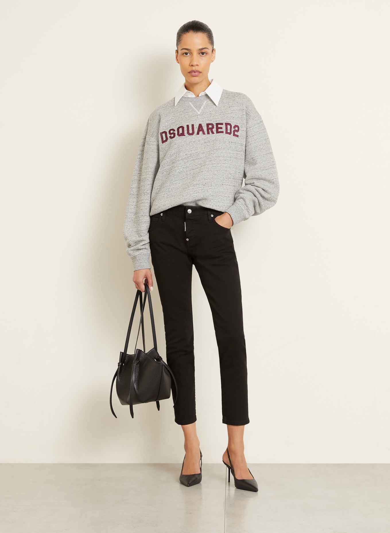 DSQUARED2 Cropped Jeans TEDDY: 900 BLACK