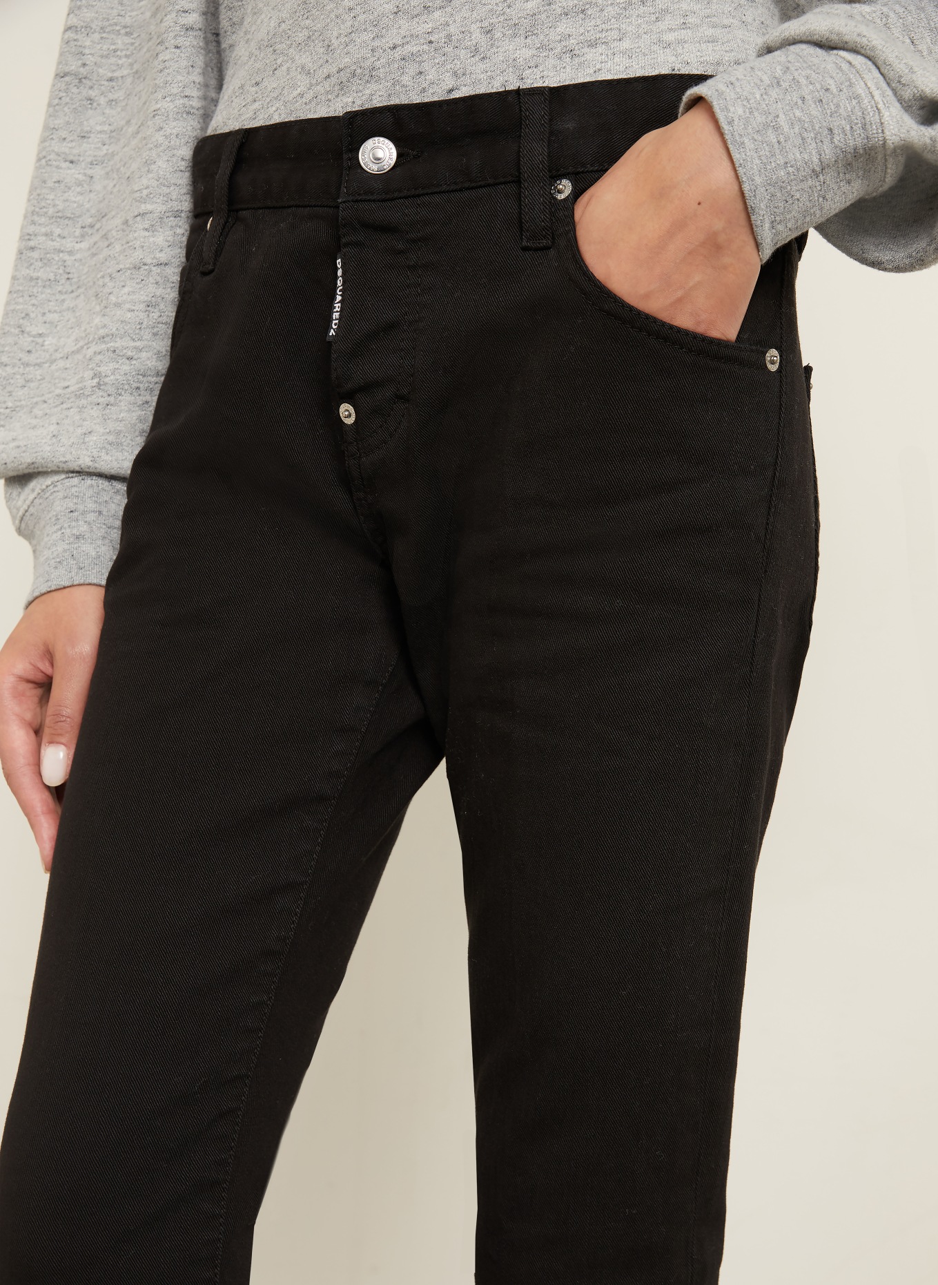 DSQUARED2 Cropped Jeans TEDDY: 900 BLACK