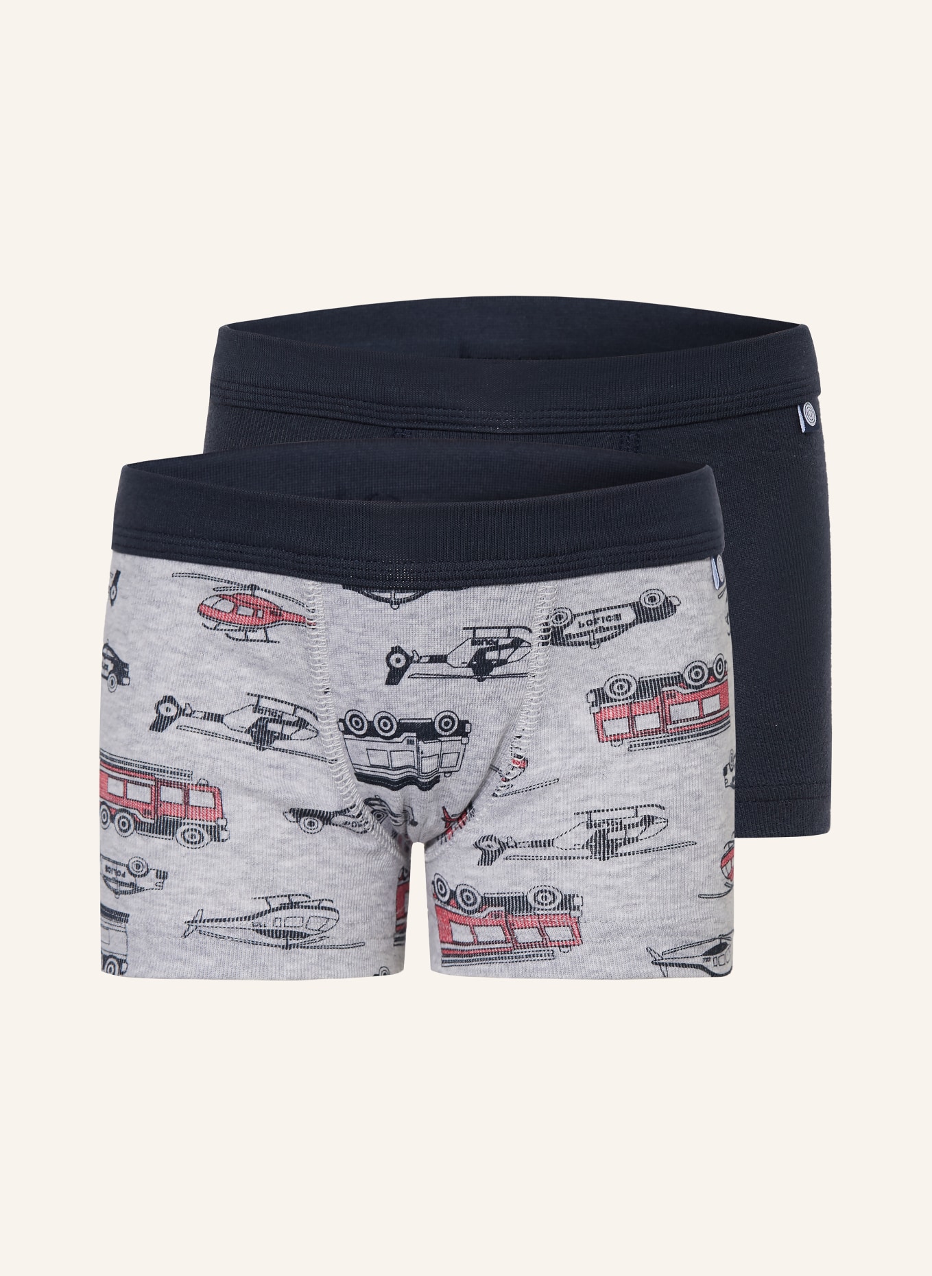Sanetta 2er-Pack Boxershorts: DUNKELBLAU / HELLGRAU / ROT