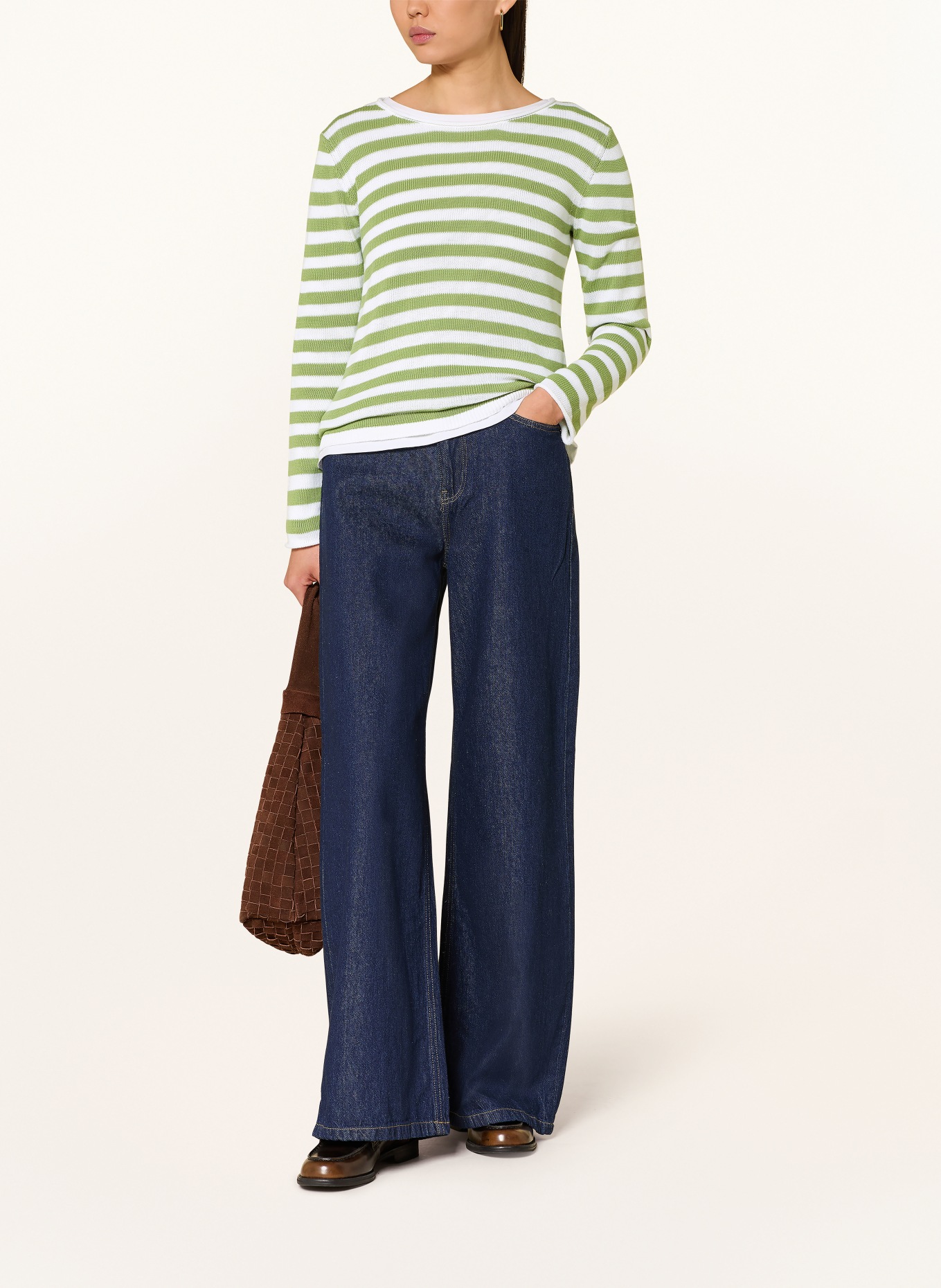 darling harbour sweater: white / sage