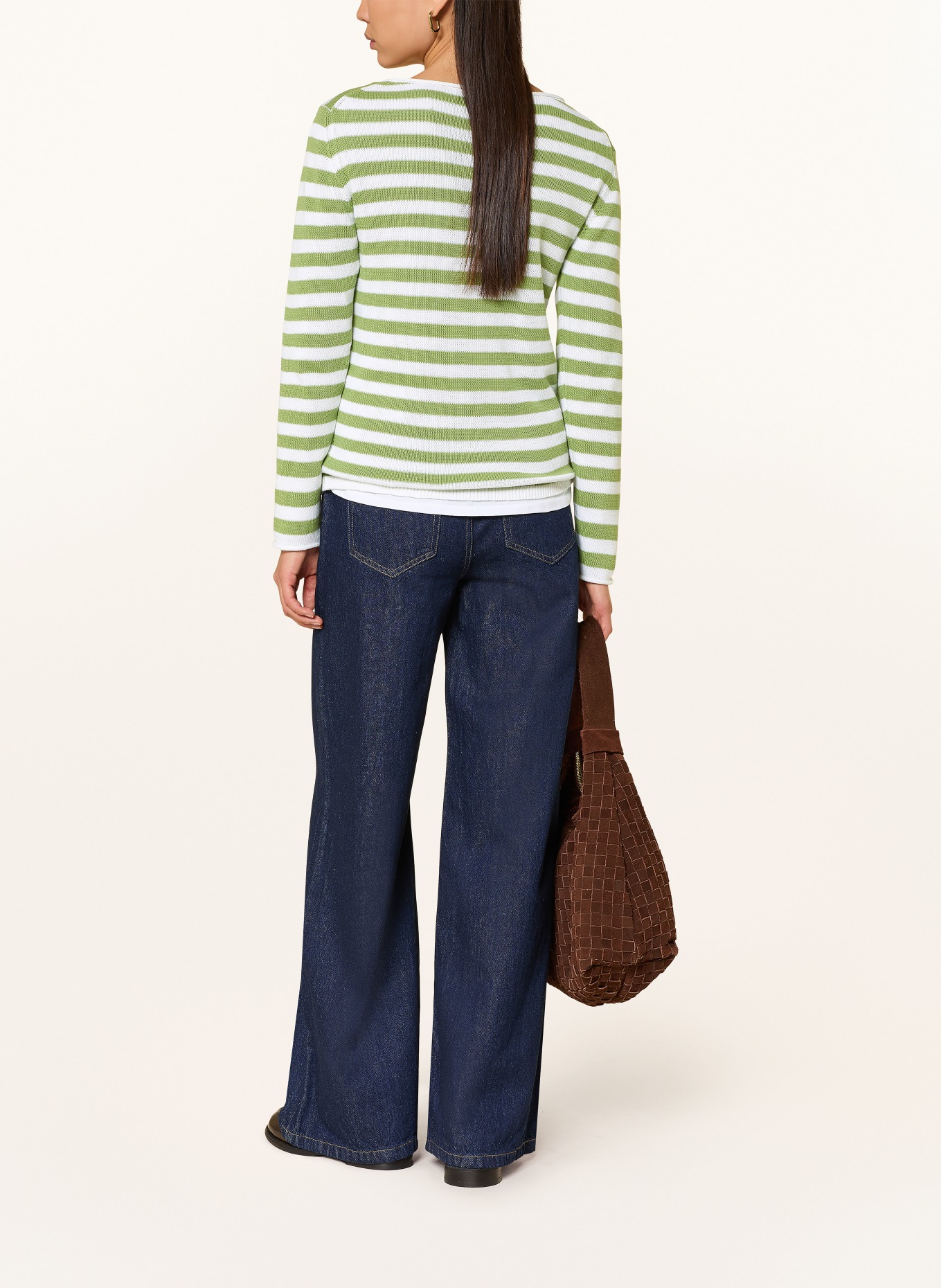 darling harbour sweater: white / sage