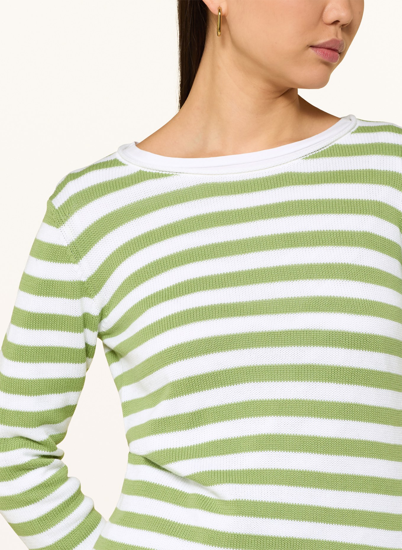 darling harbour sweater: white / sage