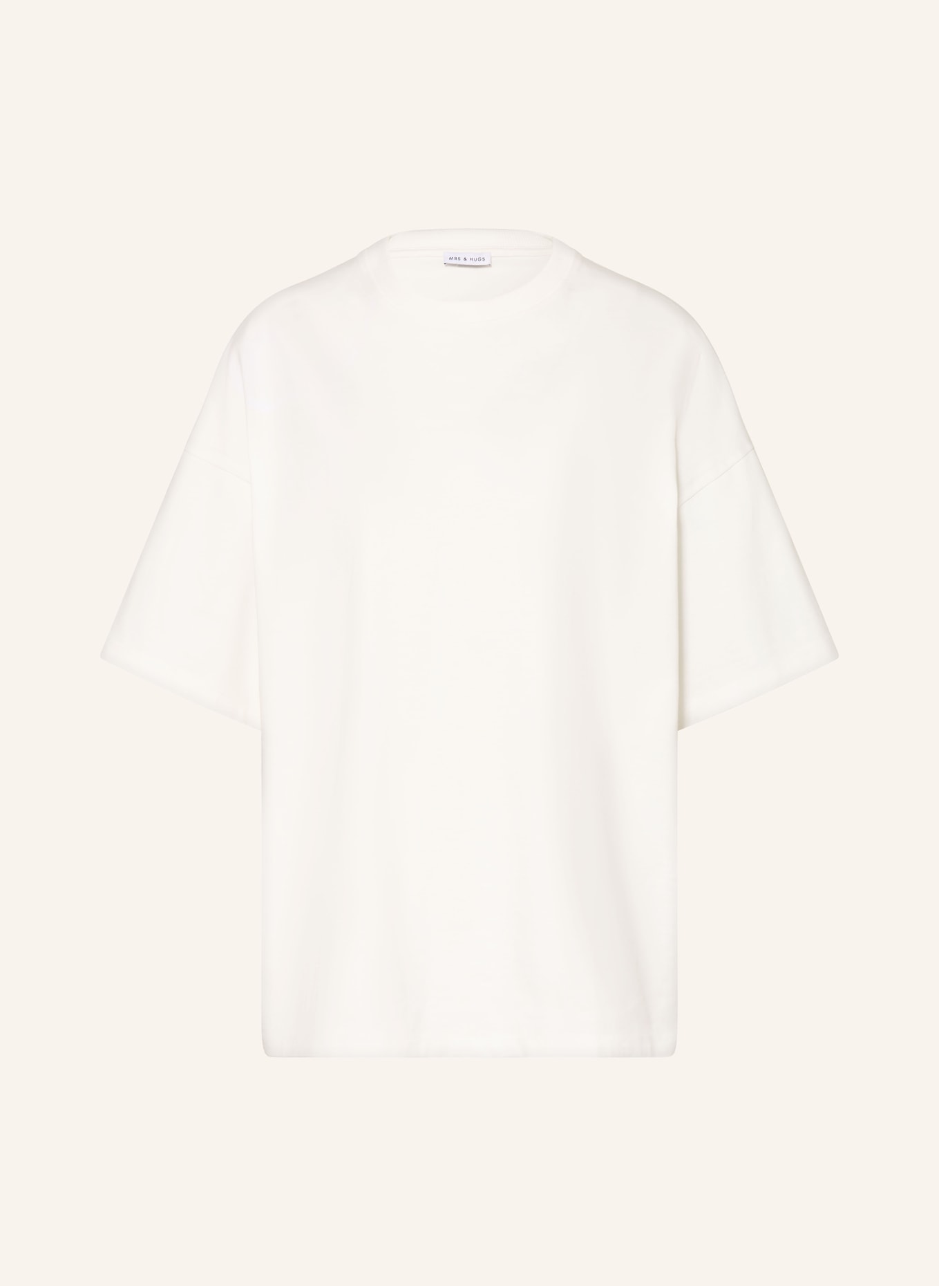 MRS & HUGS Oversized-Shirt: WEISS