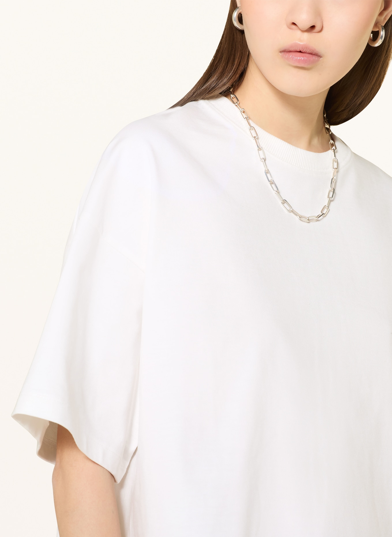 MRS & HUGS Oversized-Shirt: WEISS