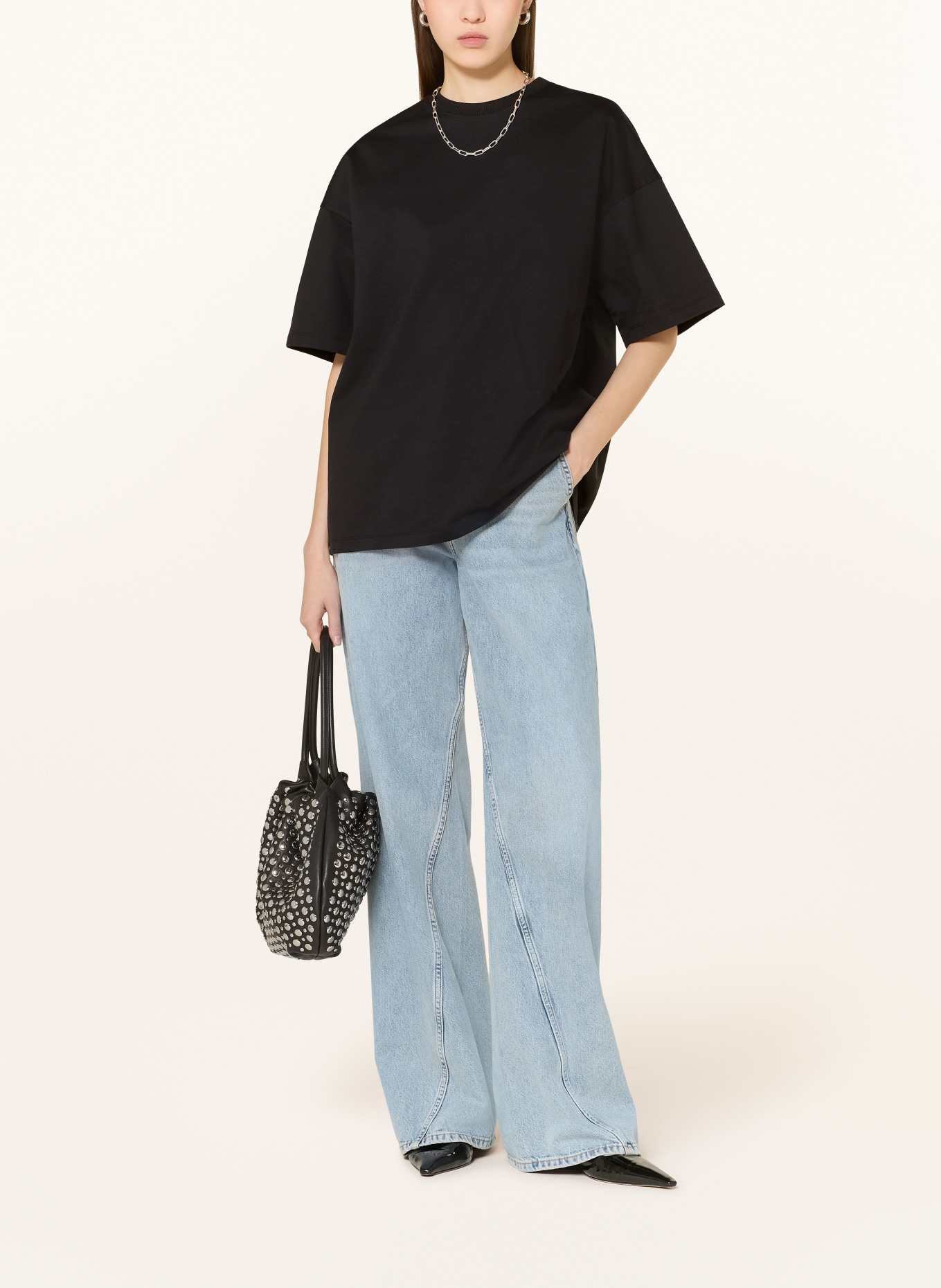 MRS & HUGS Koszulka oversize: CZARNY