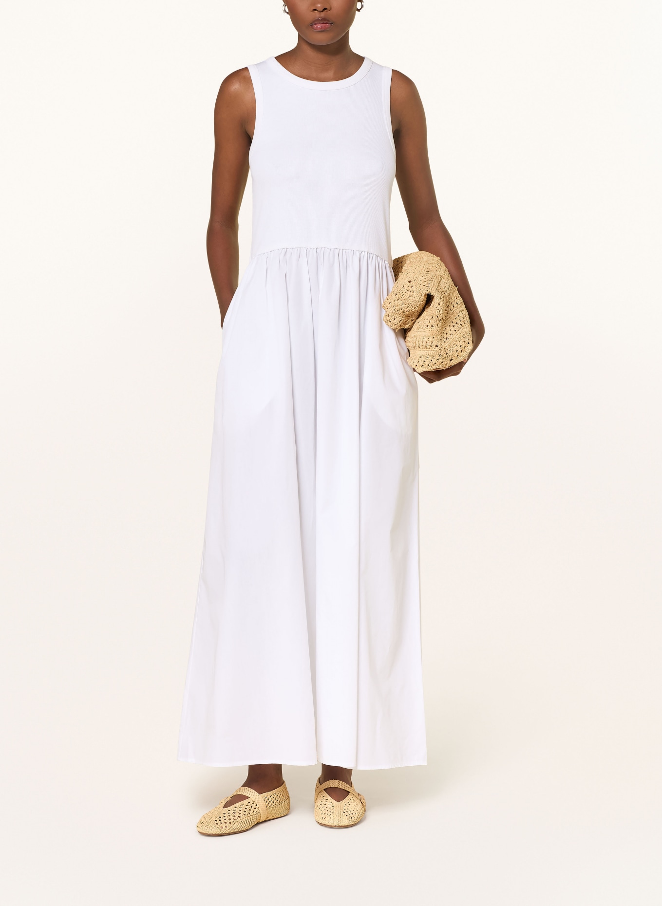 MRS & HUGS Kleid im Materialmix: WEISS