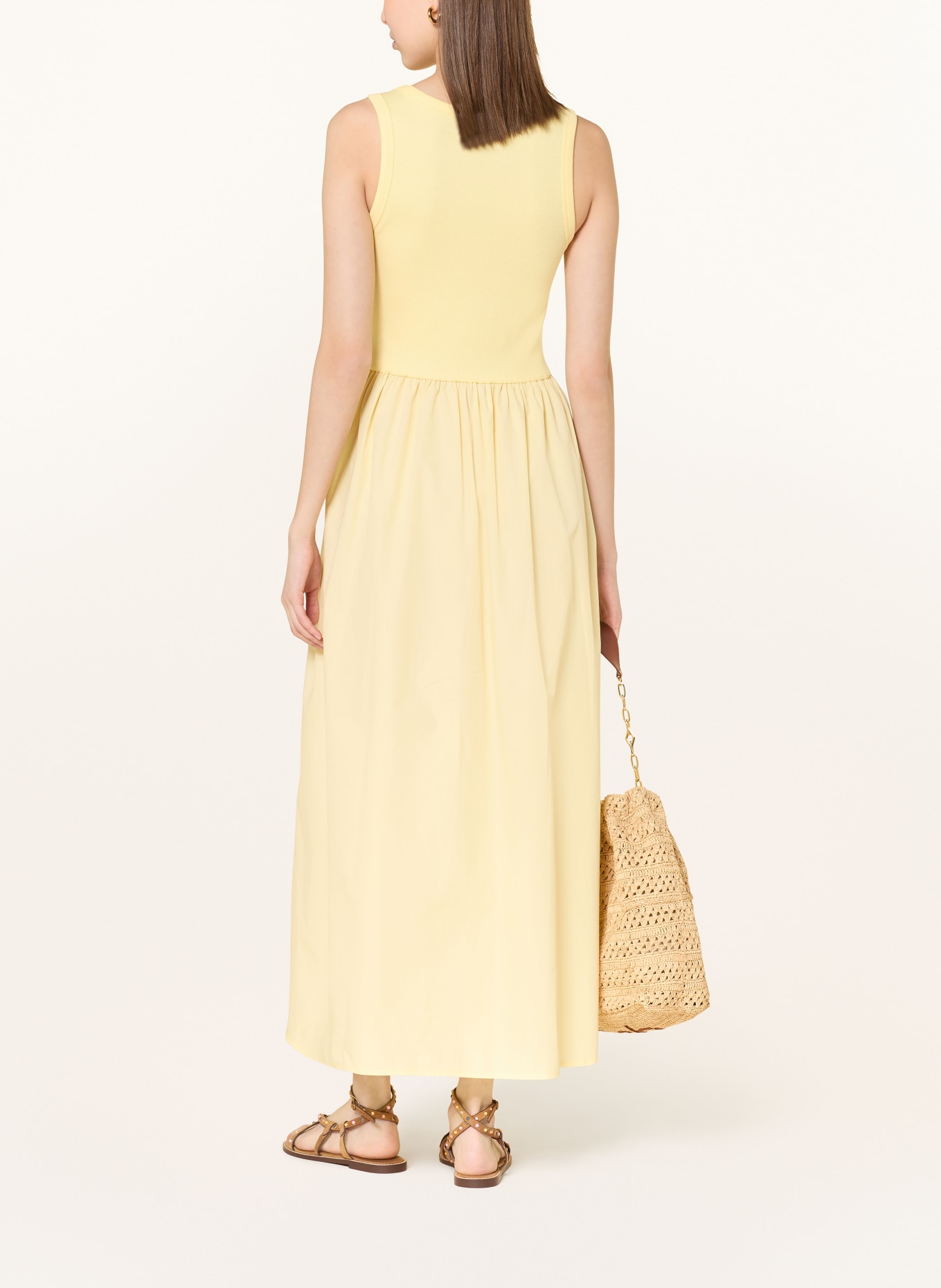 MRS & HUGS Sukienka z mieszanki materiałów: ŻÓŁTY