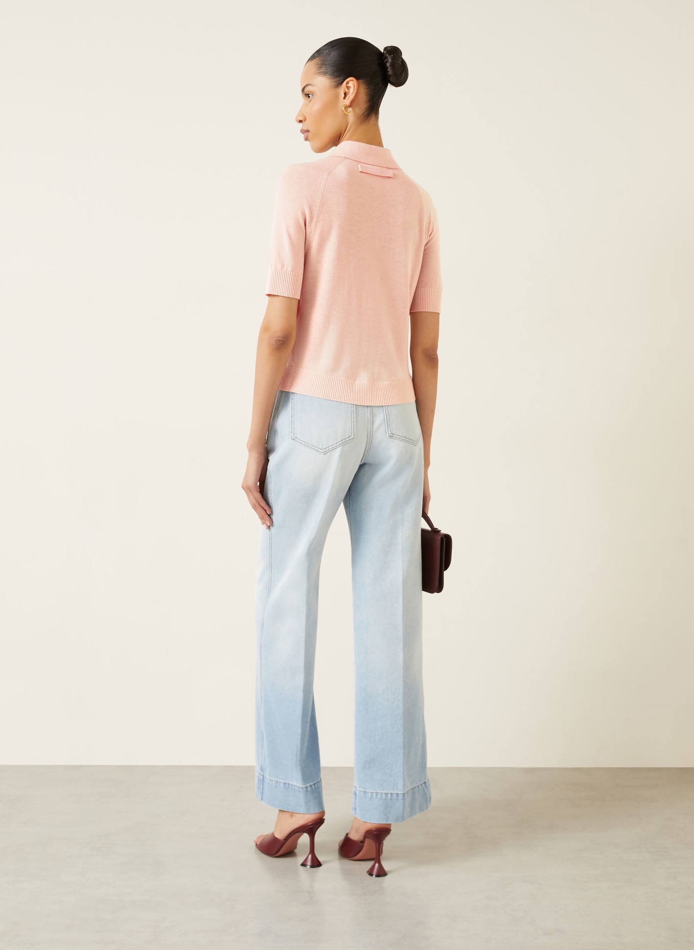 VICTORIA BECKHAM Strick-Poloshirt: ROSÉGOLD