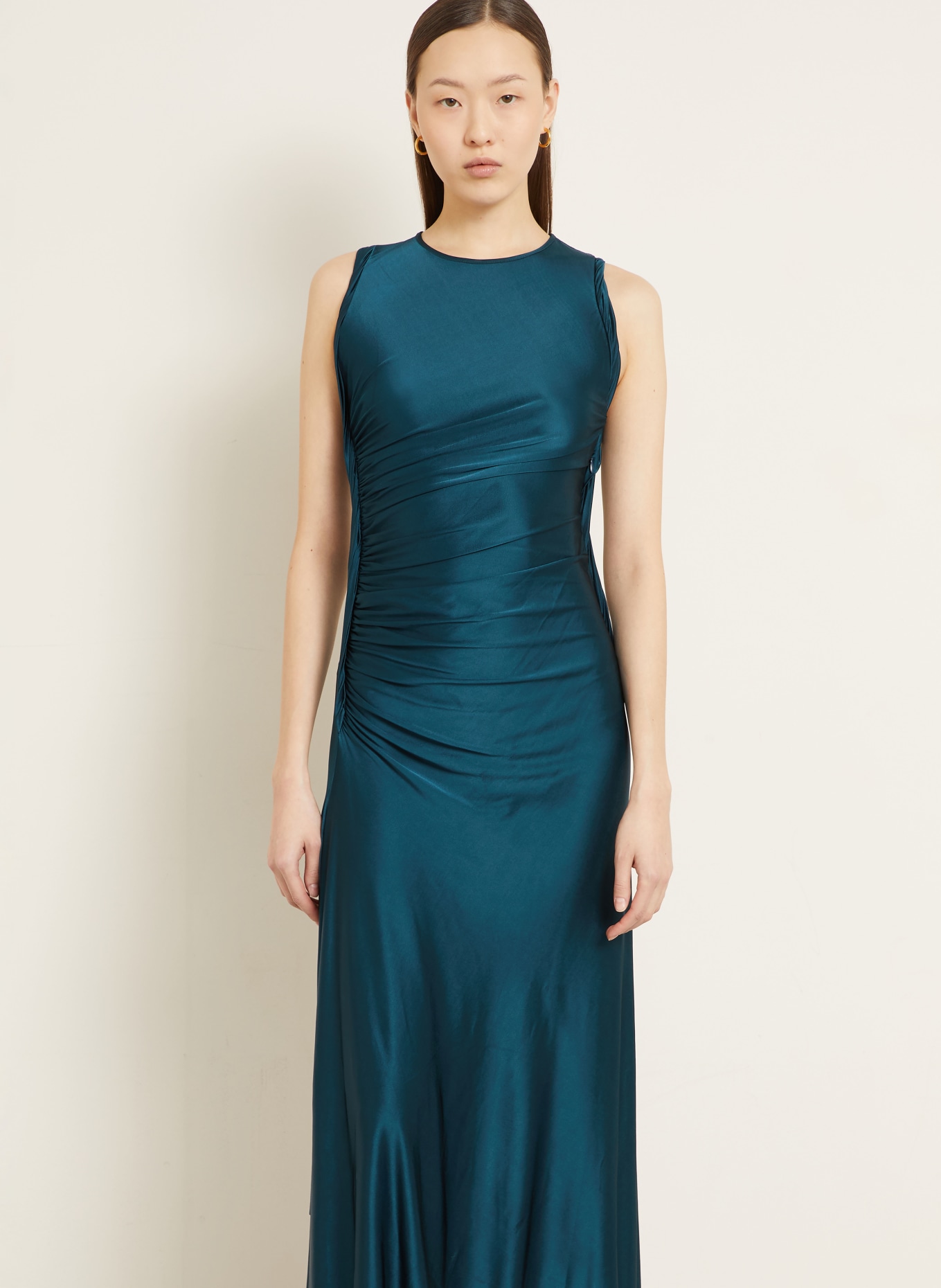 VICTORIA BECKHAM Kleid TWIST: PETROL