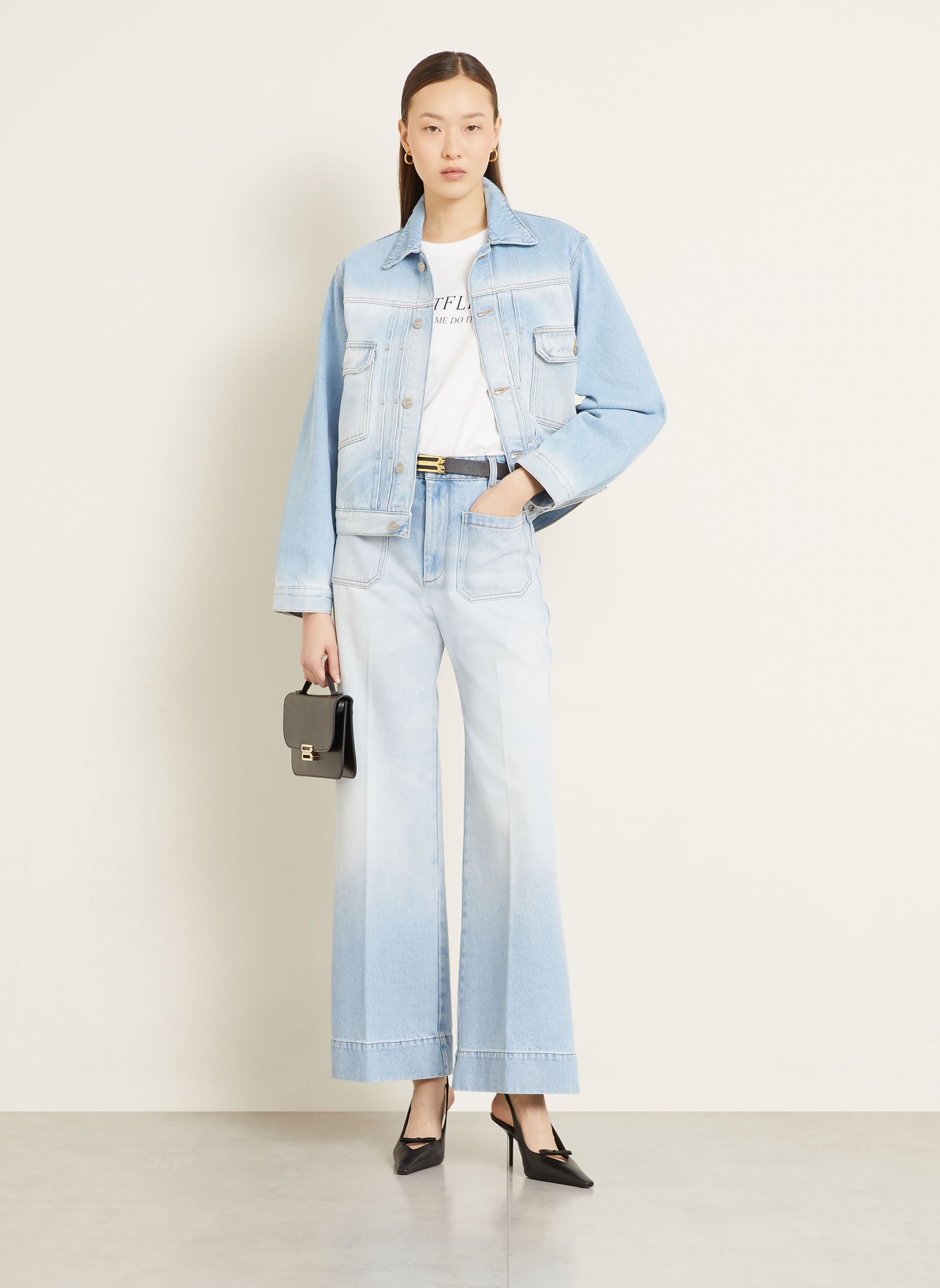 VICTORIA BECKHAM Wide Leg Jeans ALINA: HELLBLAU