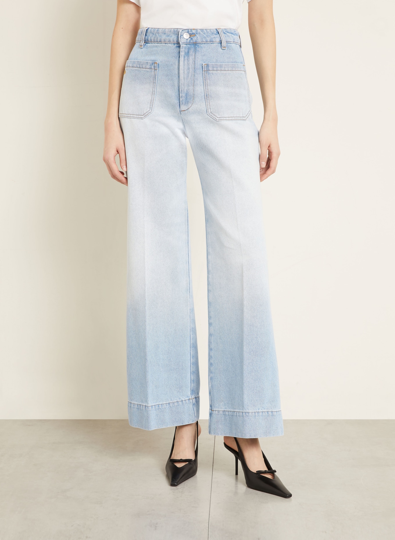 VICTORIA BECKHAM Wide Leg Jeans ALINA: HELLBLAU