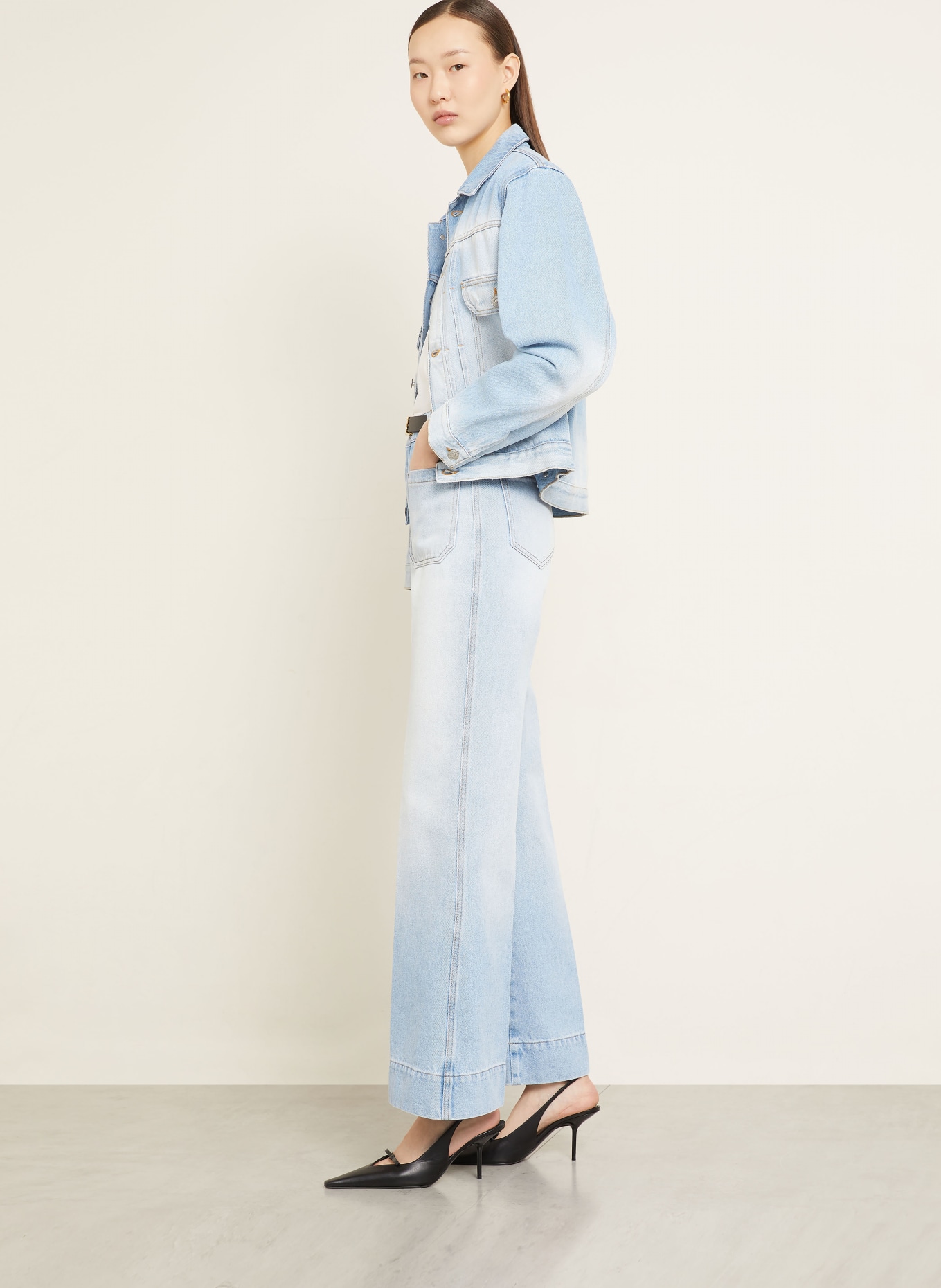 VICTORIA BECKHAM Wide Leg Jeans ALINA: HELLBLAU