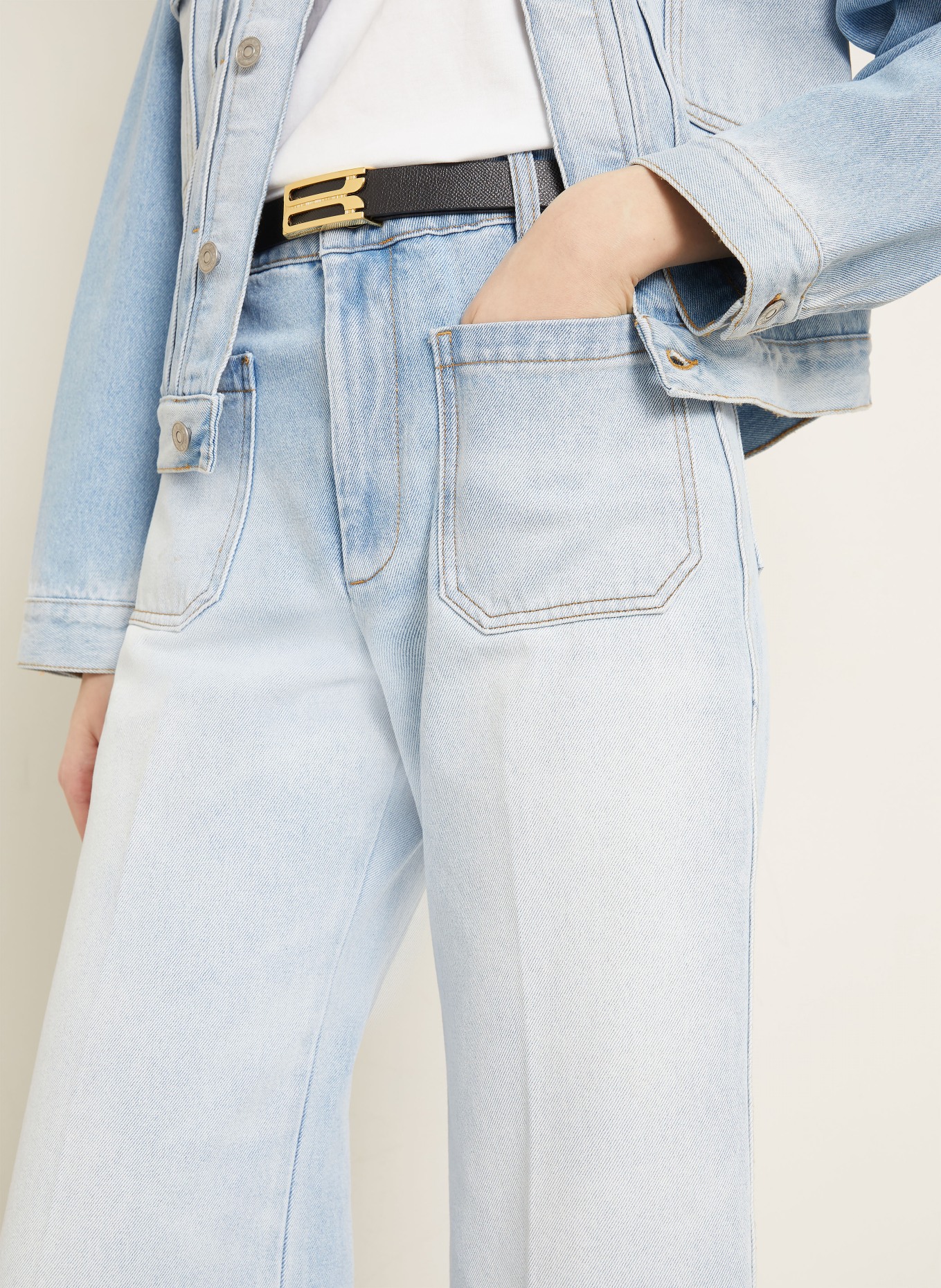 VICTORIA BECKHAM Wide Leg Jeans ALINA: HELLBLAU