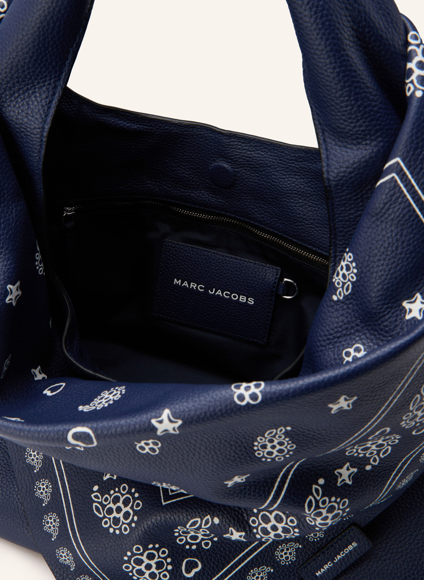 MARC JACOBS handbag: DARK BLUE / WHITE