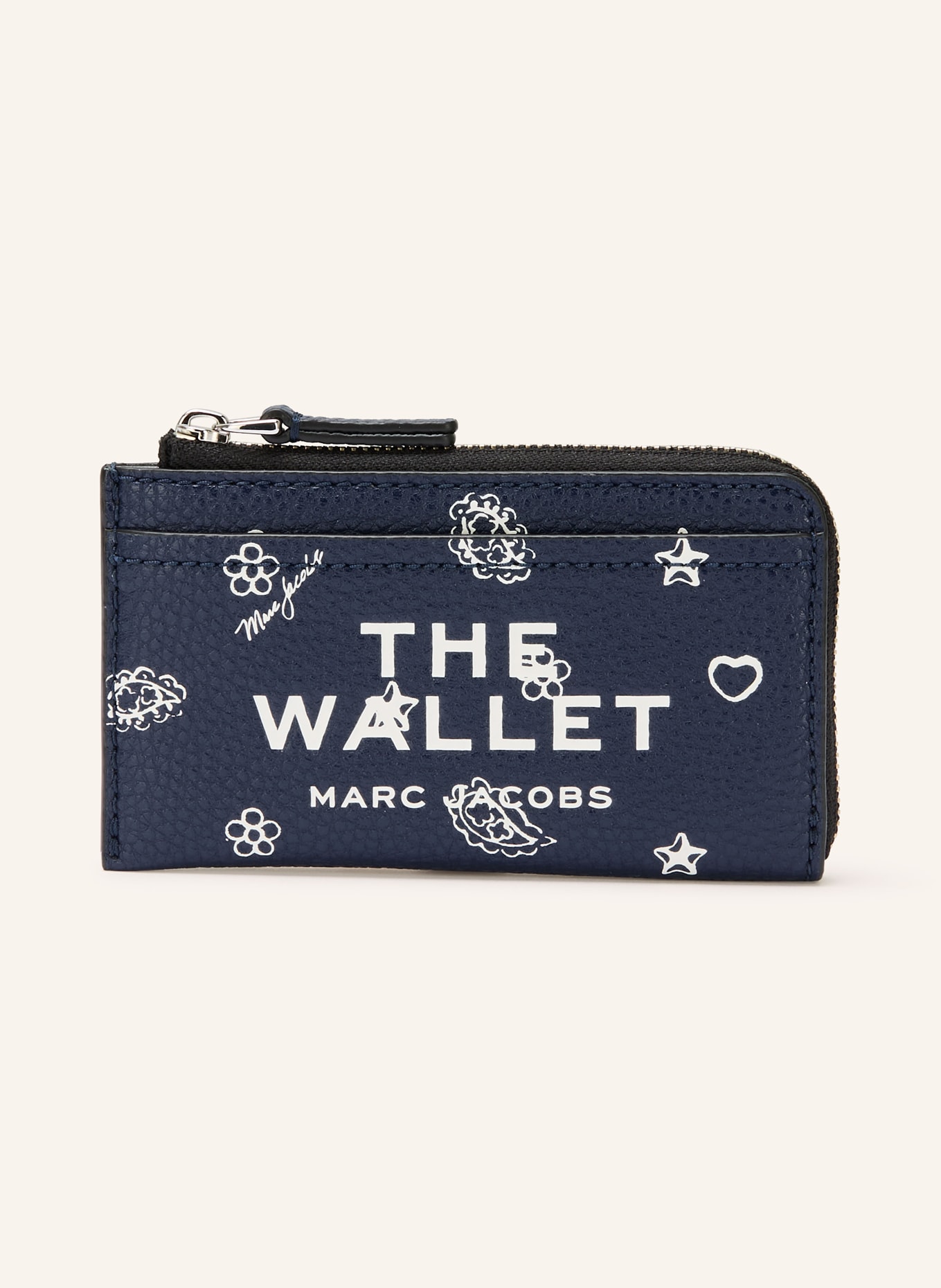 MARC JACOBS Etui na karty z przegródką na monety: GRANATOWY / BIAŁY
